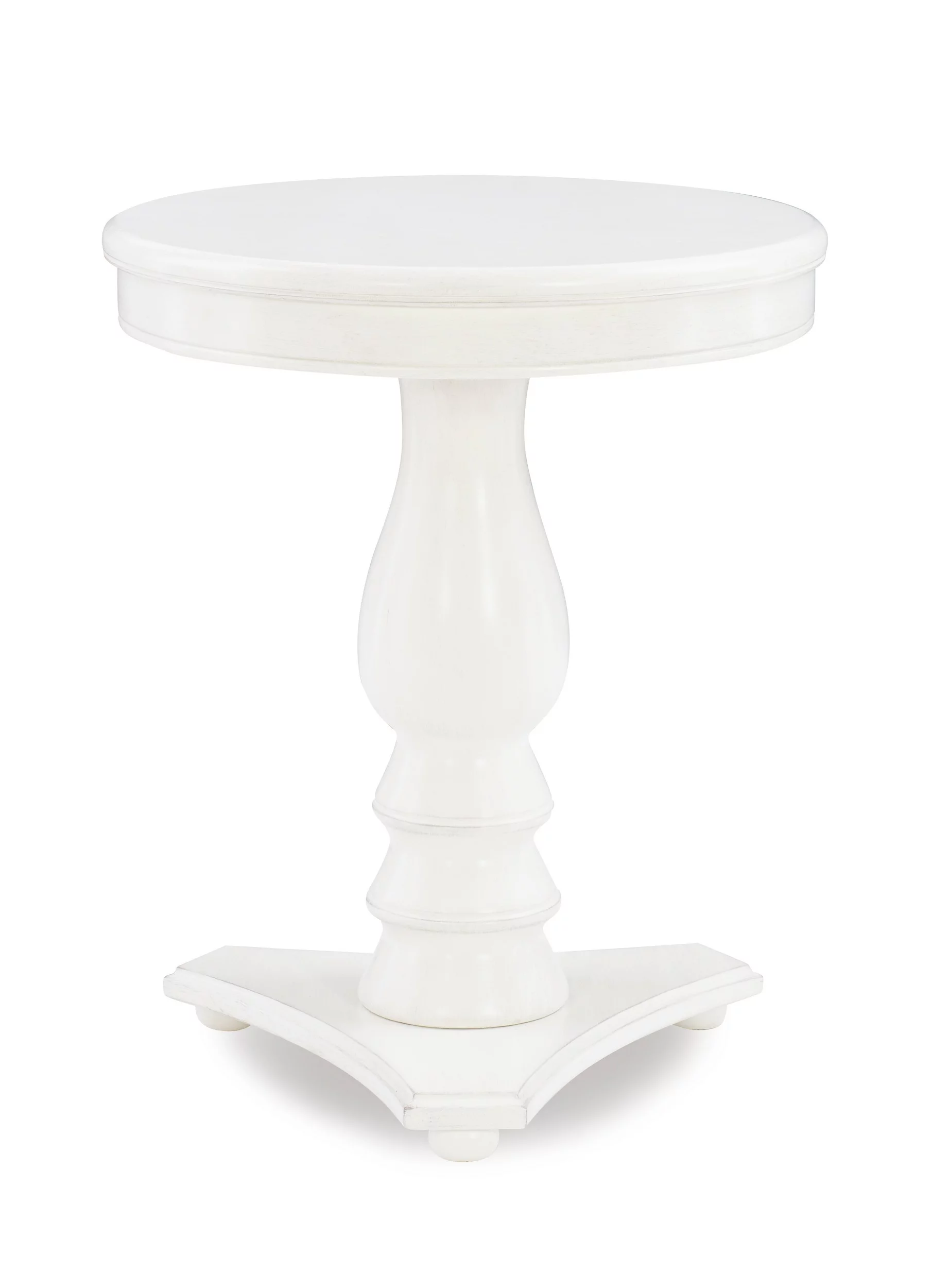 Powell Stanton Pedestal Accent Side Table, White