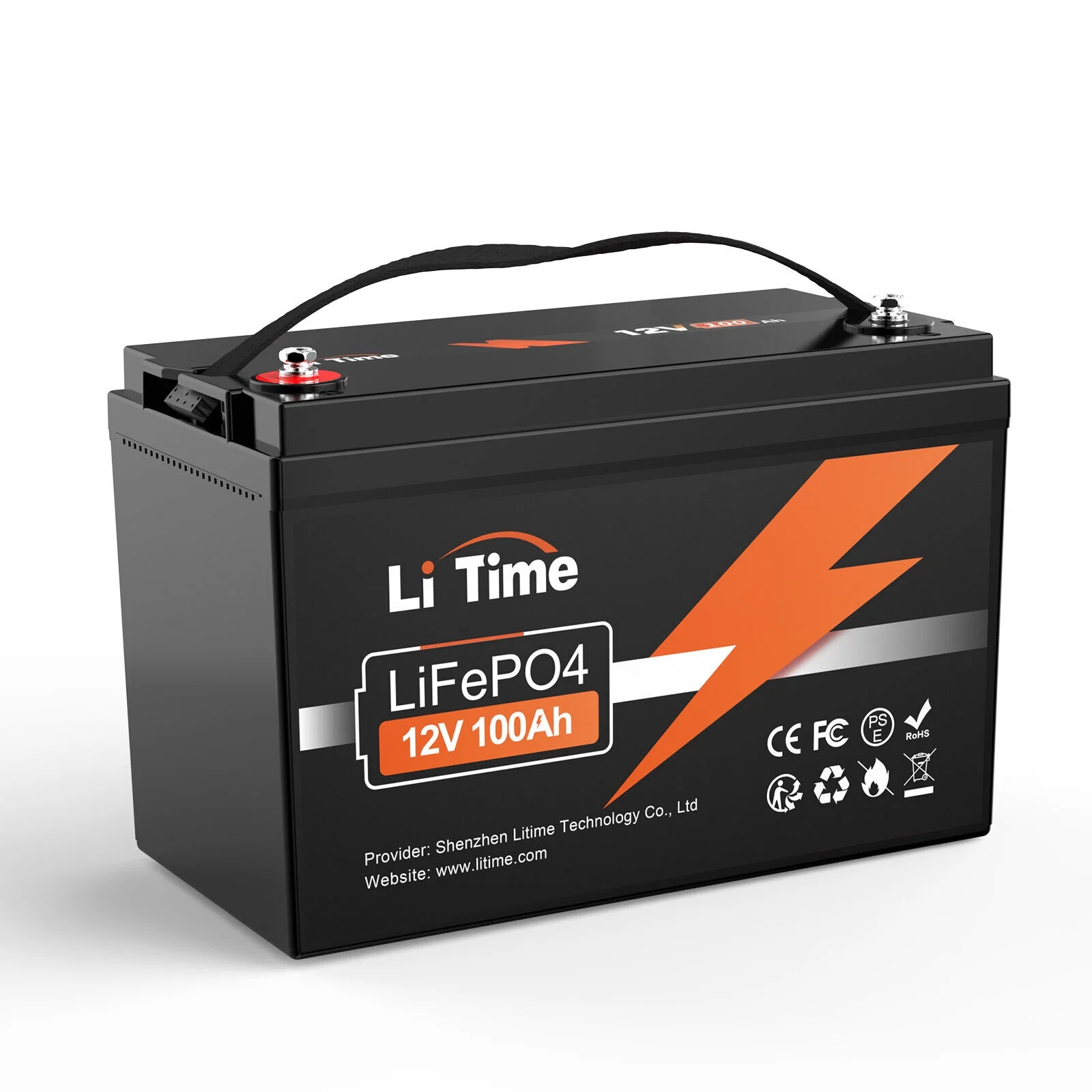 LiTime 12V 100Ah Lithium Battery Built-in 100BMS LiFePO4 Lithium Battery wuth 1280Wh Output Power for Trolling motor RV Energy Storage Solar