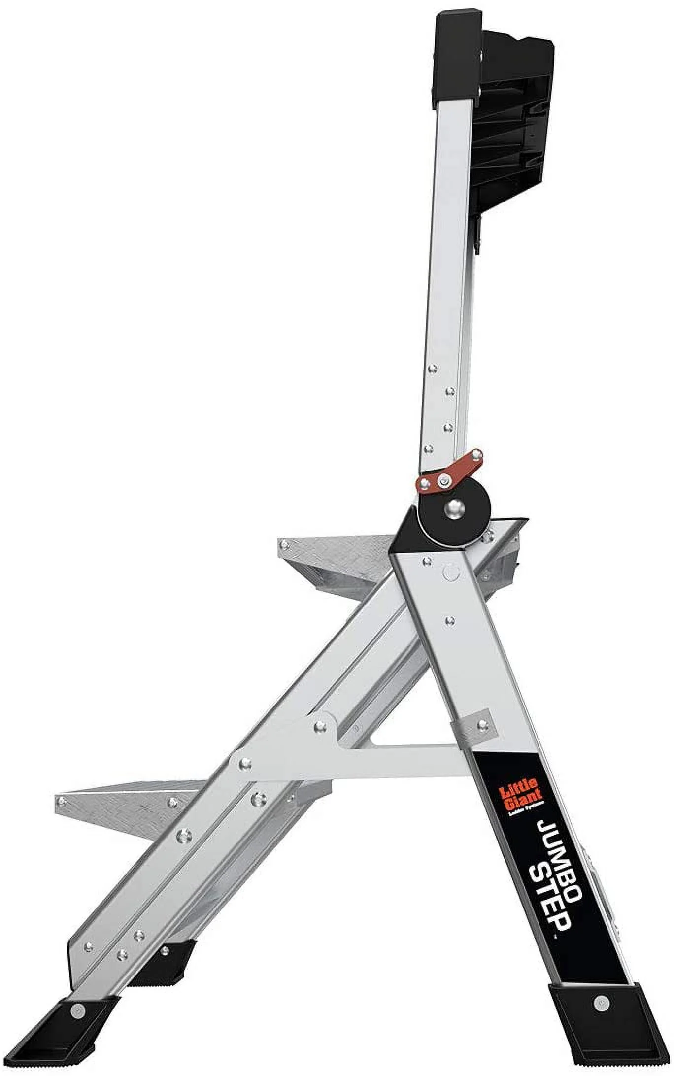 Little Giant Ladders, Jumbo Step, 2-Step, 2 foot, Step Stool, Aluminum, Type 1AA, 375 lbs weight rating, (11902), Silver