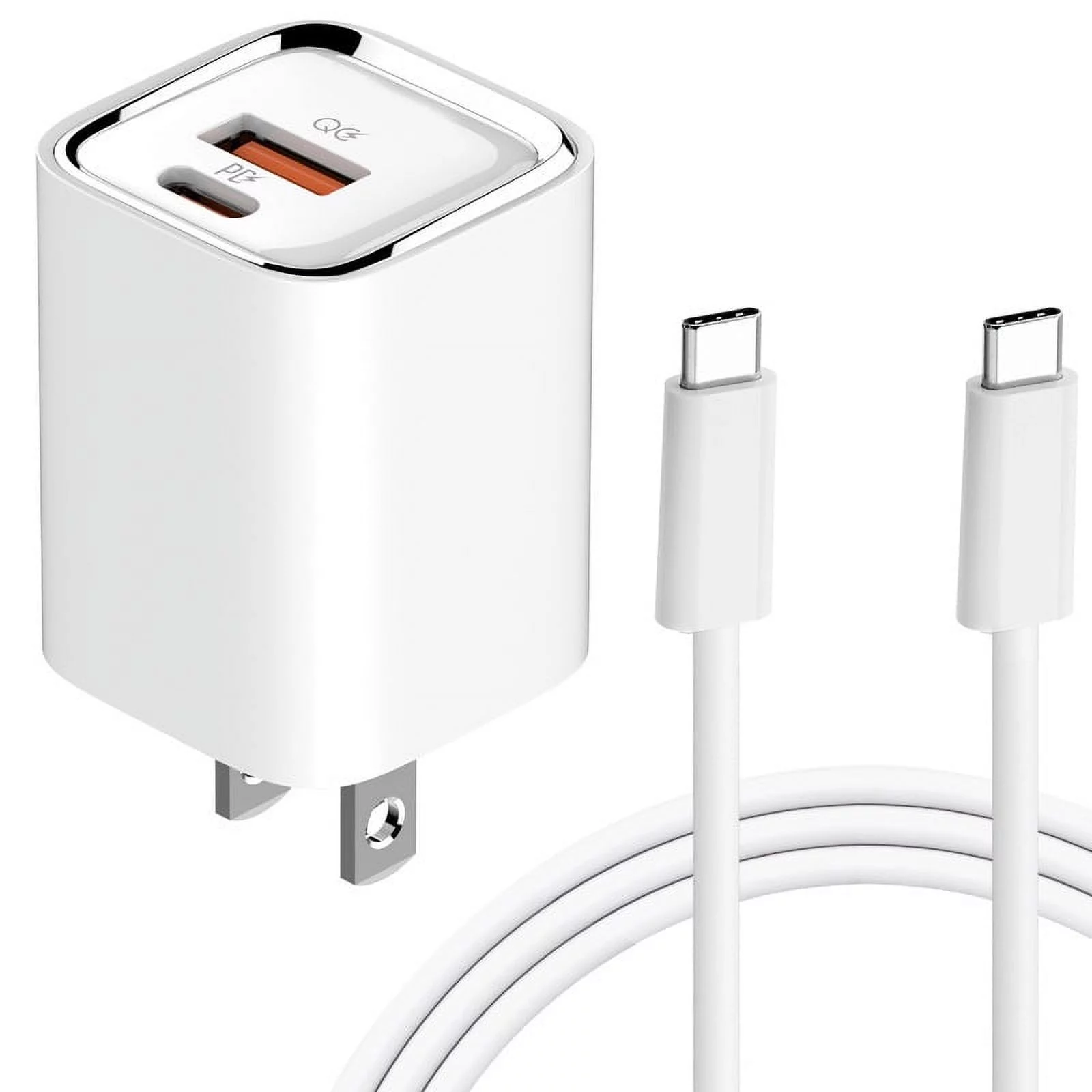 axGear 30W USB-C USB Type C Fast Charger Wall Plug PD QC 3.0 Adapter Quick Charging 2 Port