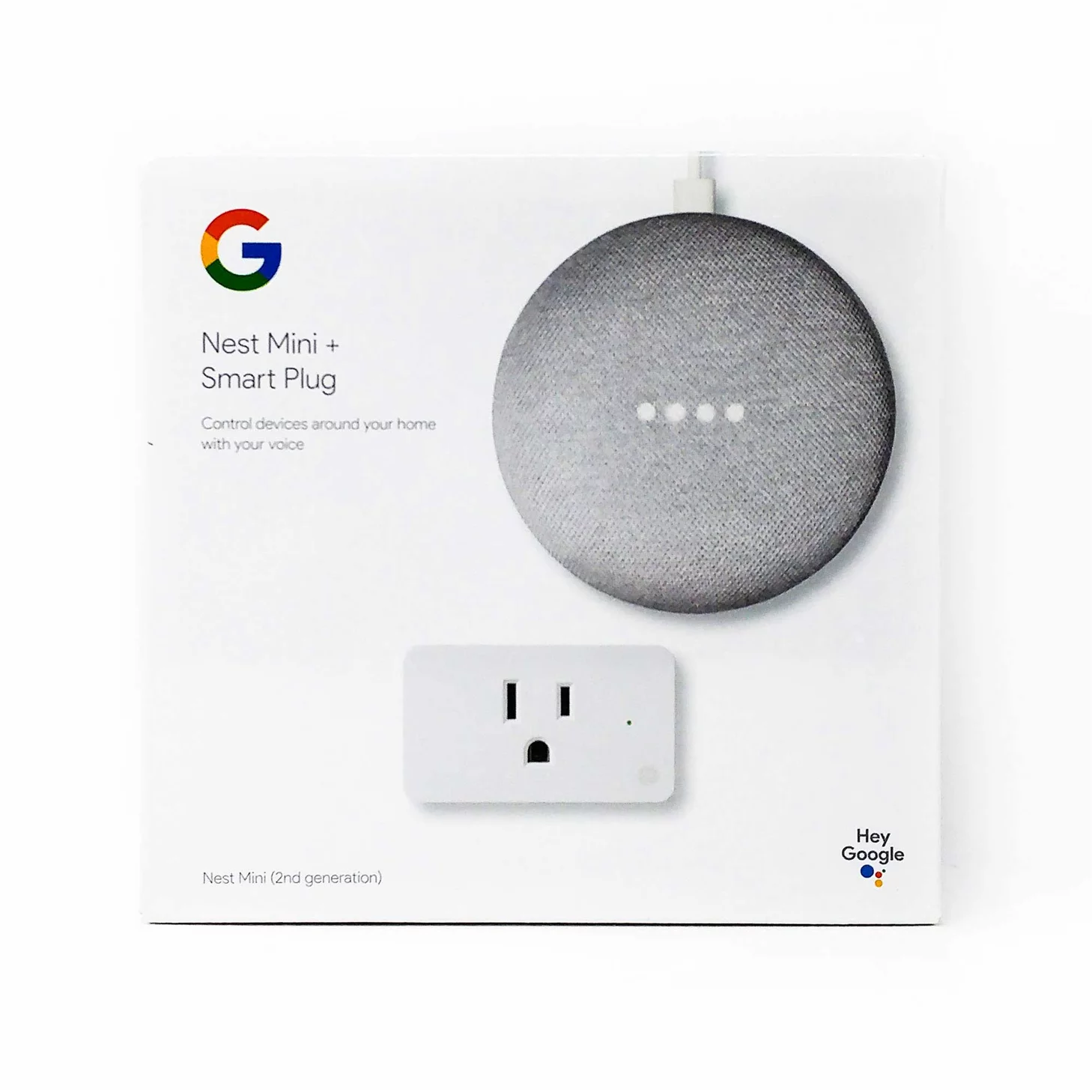 Google Nest Mini + Smart Plug 2nd Generation Smart Speaker - Snow