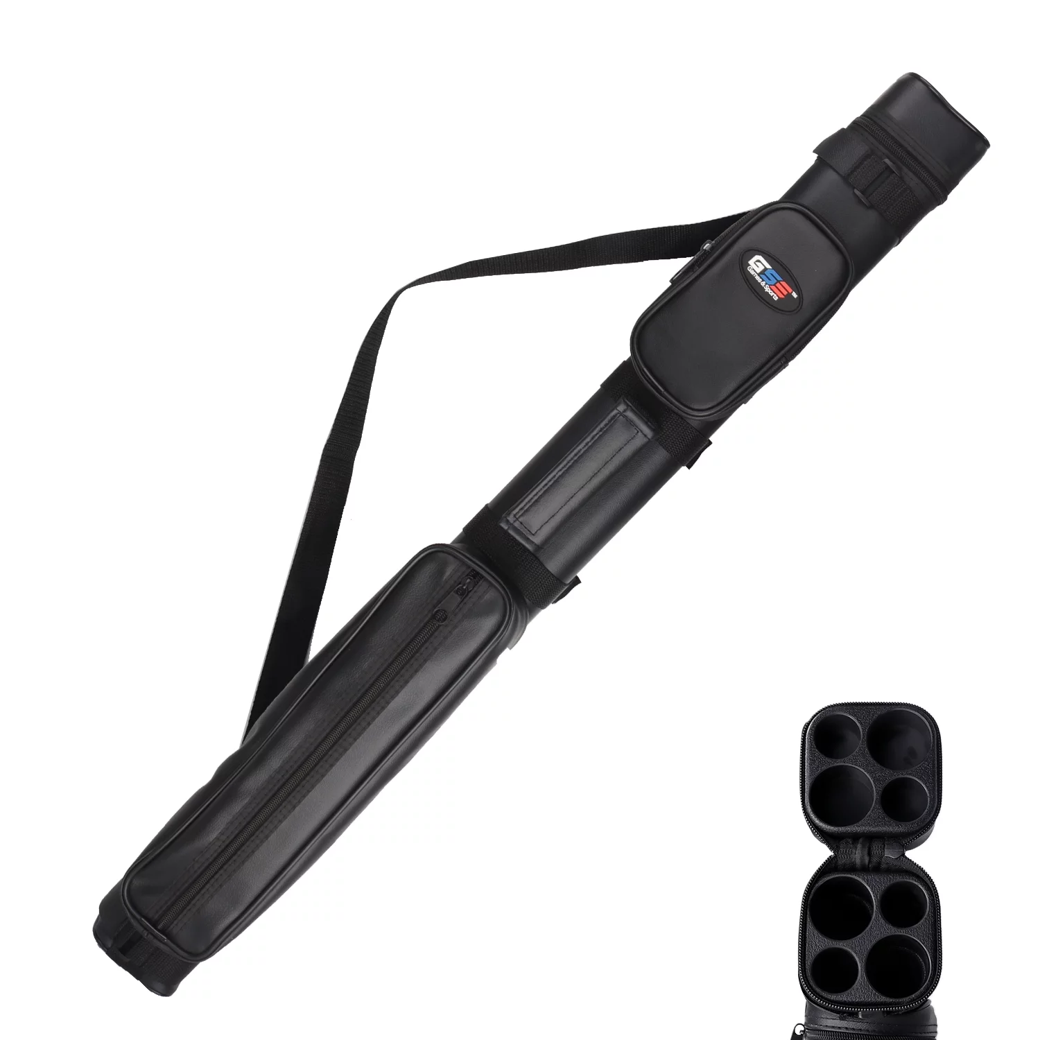 GSE Games & Sports Expert 2x2 Hard Square Billiard Cue Case. Pool Cue Stick Carrying Case, Billiard Pool Cue Accessories (5 Colors Available)