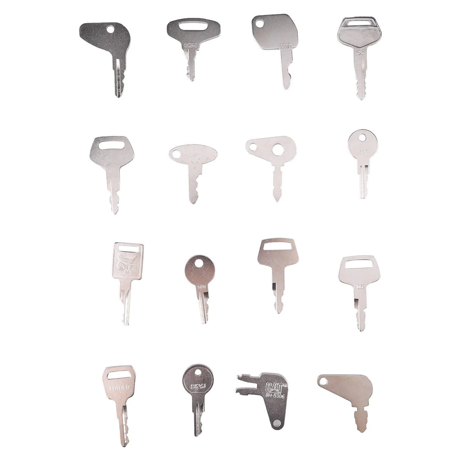 41 Heavy Equipment Keys Set Fits JD Case Cat Komatsu JCB Kubota Bobcat JLG Volvo