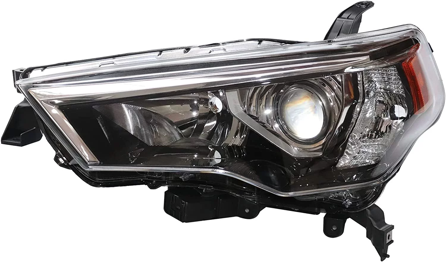 DENEST For 2014-2020 4Runner SUV Halogen Projector Headlight Headlamp Assembly Left Driver Side LH Chrome Housing Clear Lens