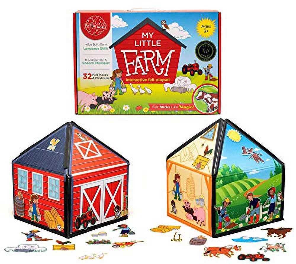My Little Farm Interactive 3D Felt Playhouse for Early Language and Vocabulary Development