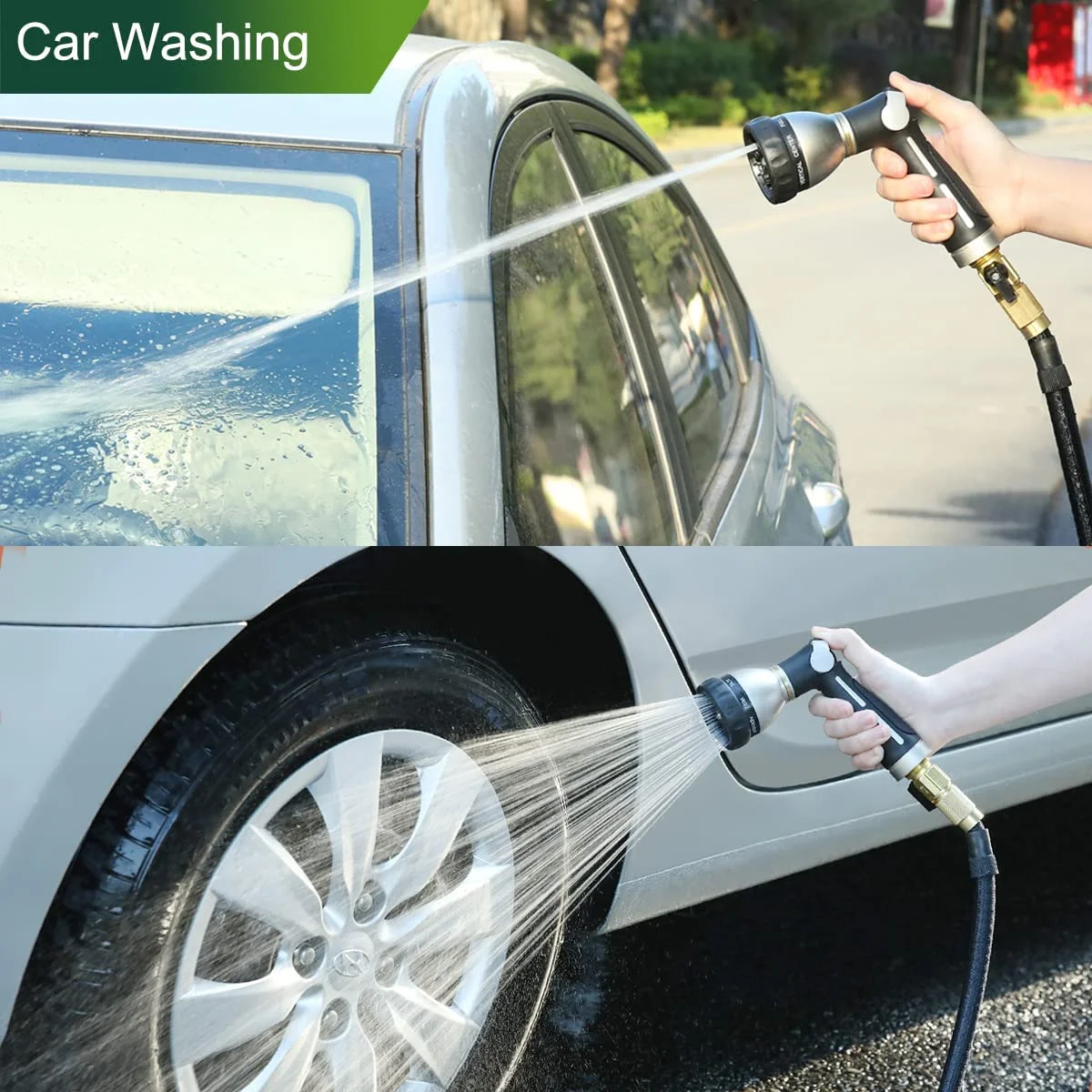 FANHAO Garden Hose Nozzle with 8 Spray Patterns,Heavy Duty Hose Nozzle,Thumb Control,Rubber