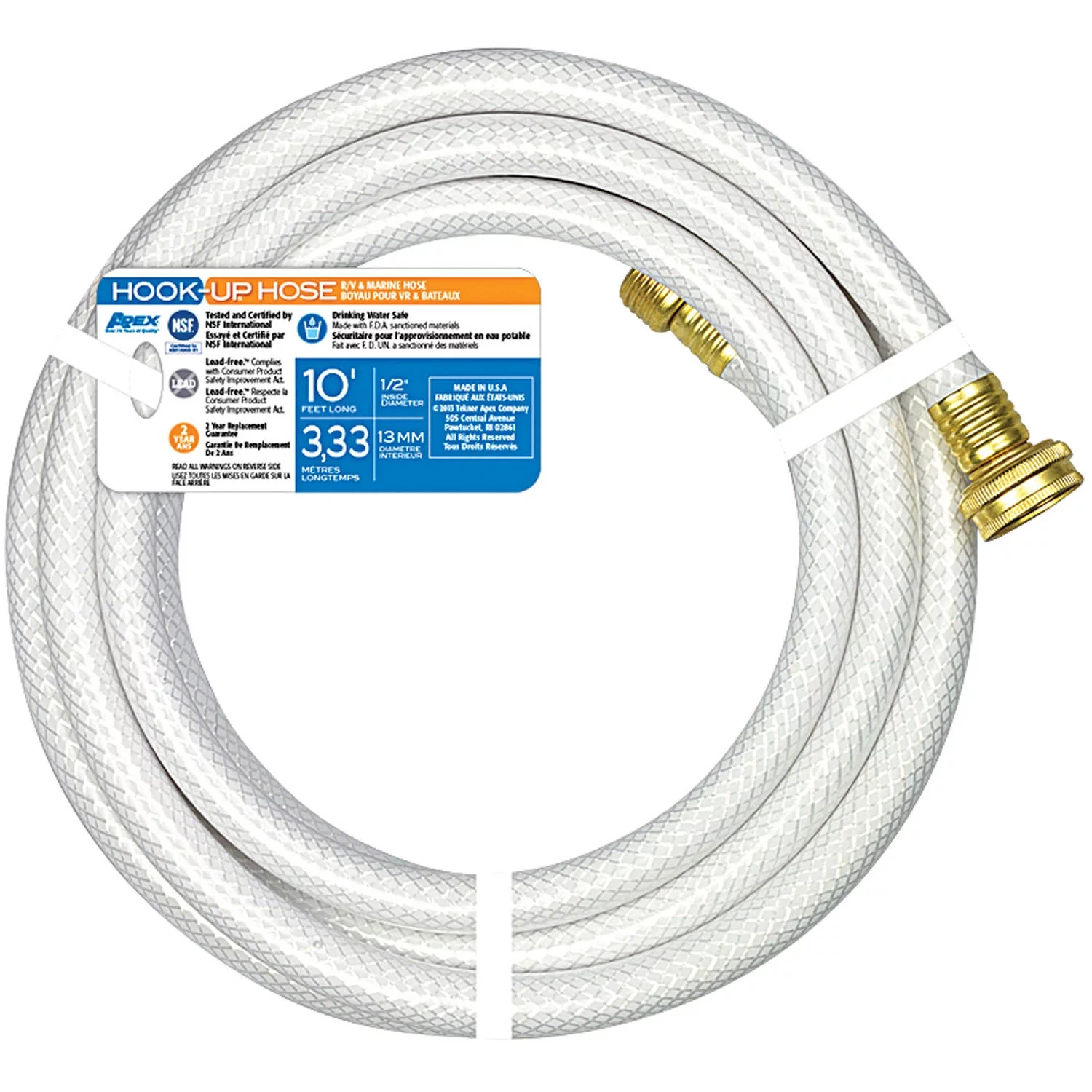 Teknor Apex Aquaflex Hook-Up Hose, 1/2
