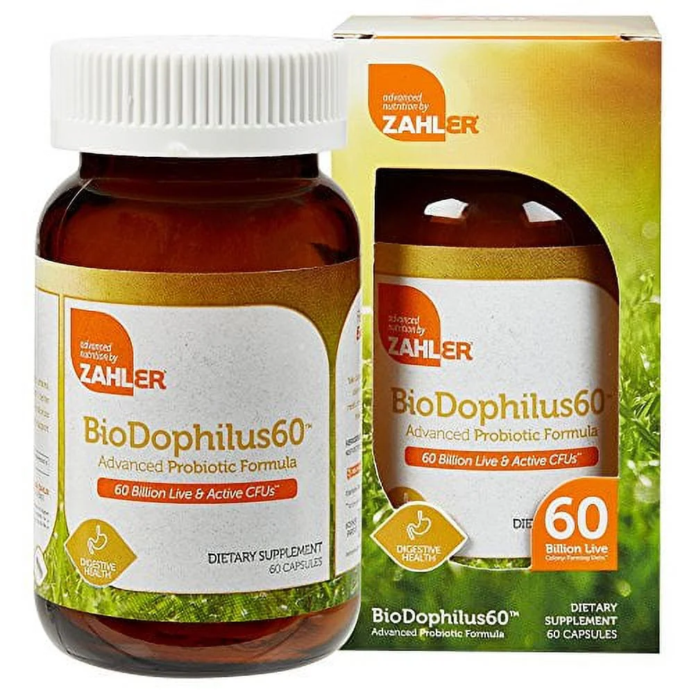 Zahler BioDophilus60, Advanced Probiotic Formula, 60 Billion CFU, 60 Capsules