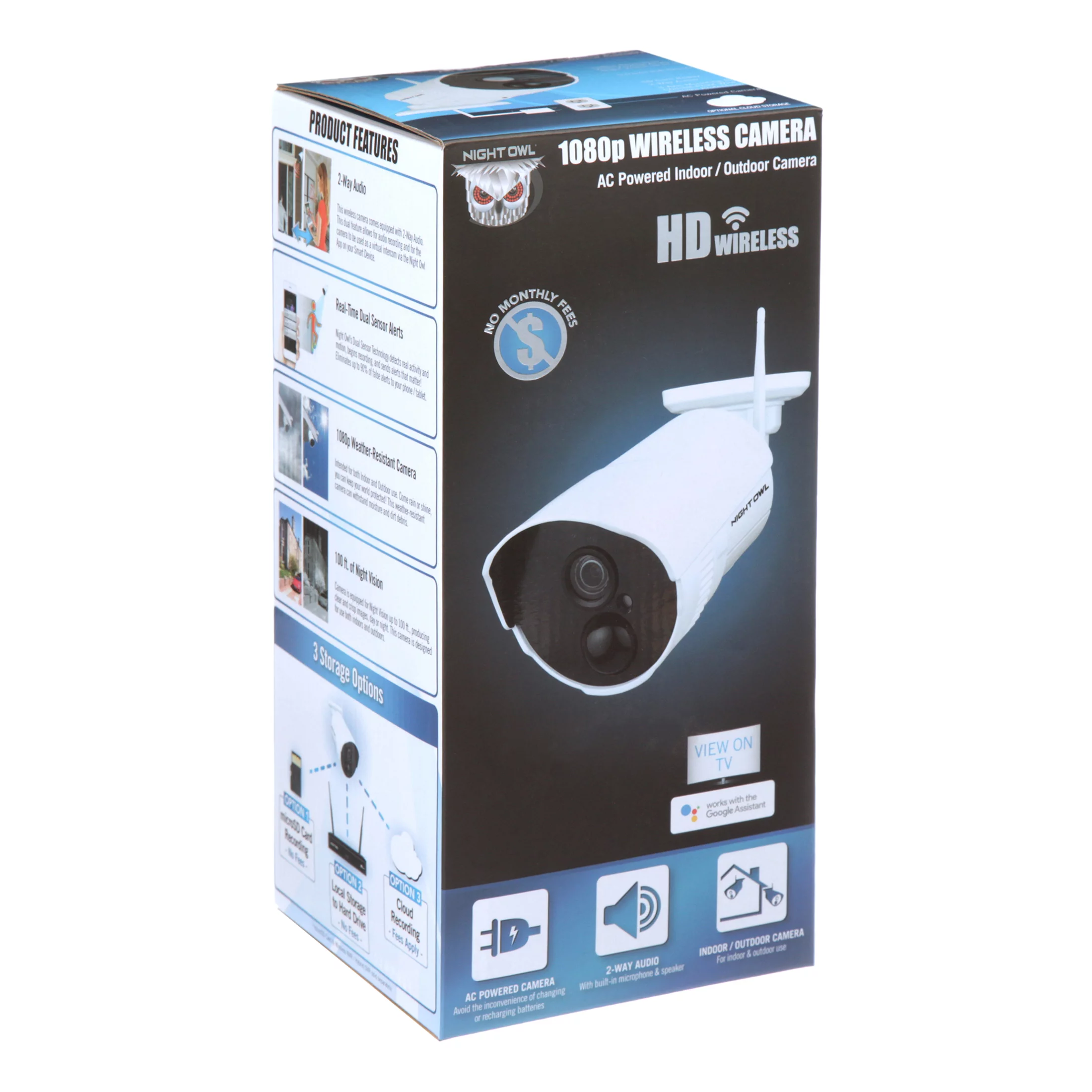 Night Owls Add-on Weather Resistant Indoor/Outdoor Wireless 1080p AC Powered Camera