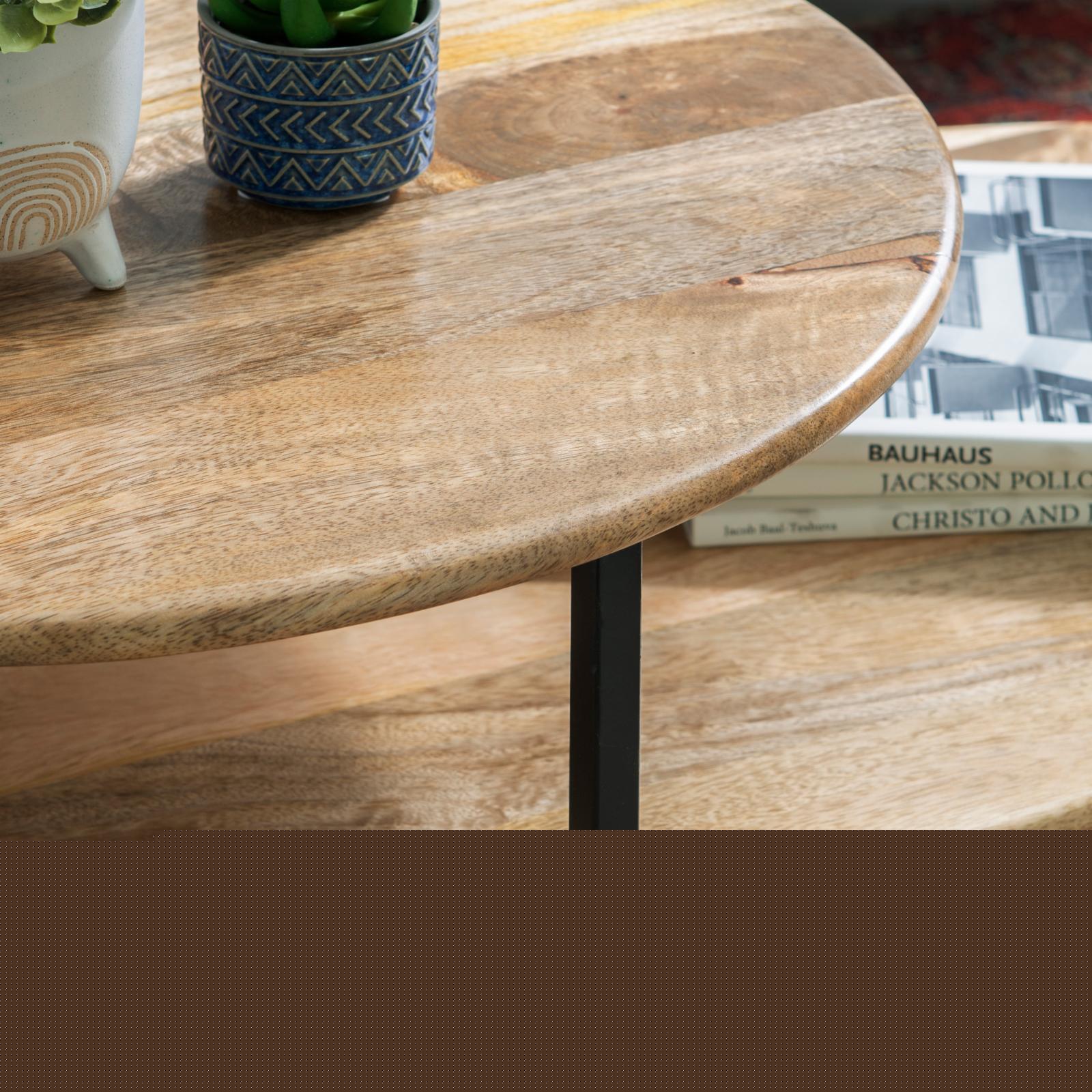 Powell Tavin Coffee Table - Black Base with Natural Top