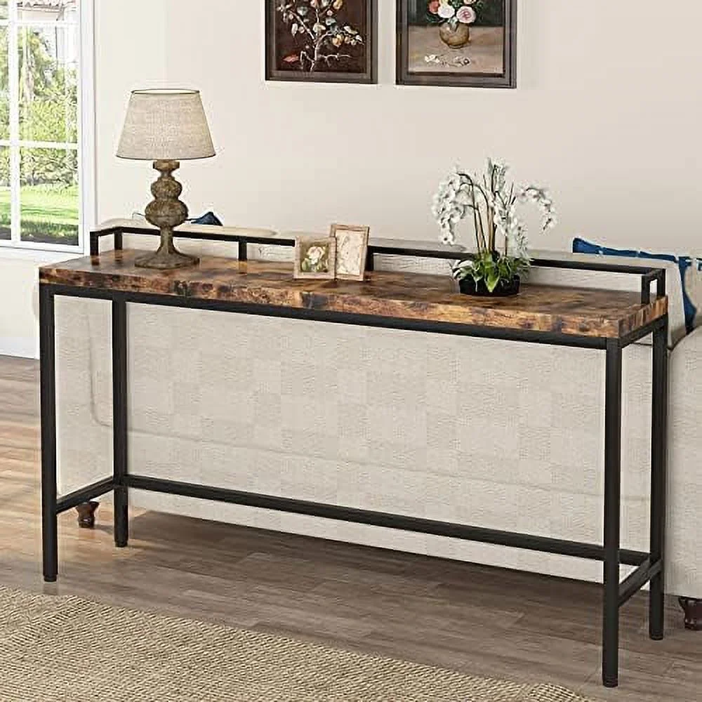 xrboomlife 70.9 inch Extra Long Sofa Table  Narrow Long Console Table Behind Couch  Industrial Entryway Table Skinny Hallway Table for Living Room (Gray)