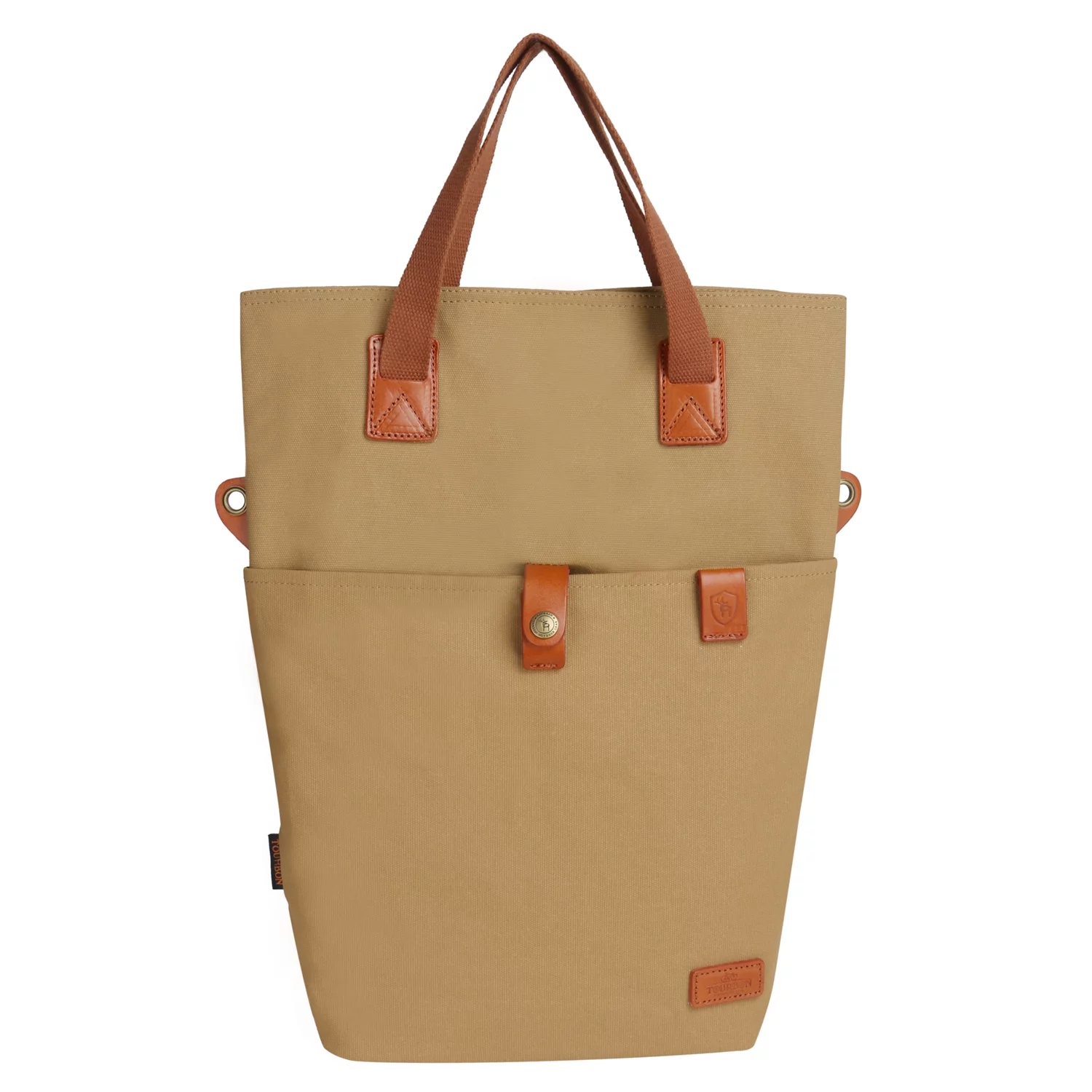 TOURBON Cycling Bicycle Pannier Waxed Canvas Waterproof Clip-On Quick-Release Bike Bag Shoulder Tote Bag for Women