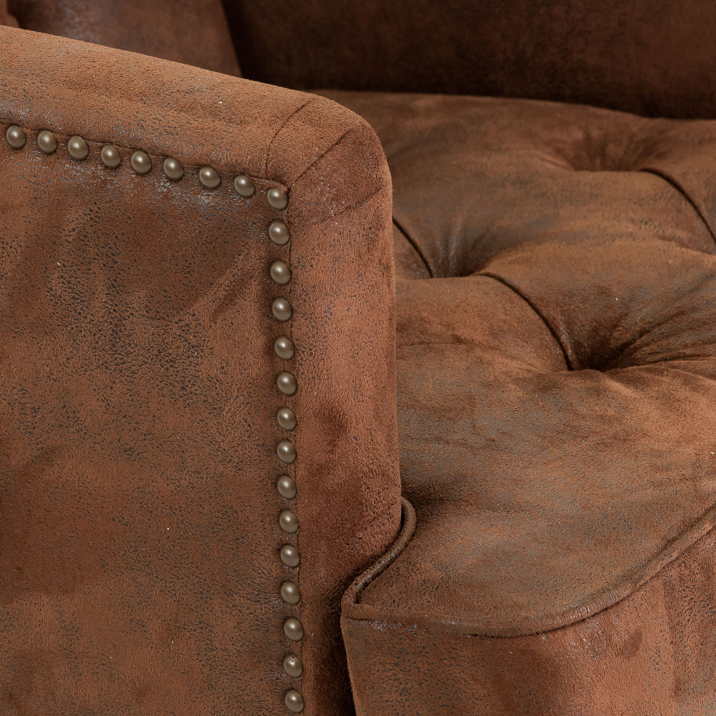 Randi Fabric Tufted Club Chair, Brown