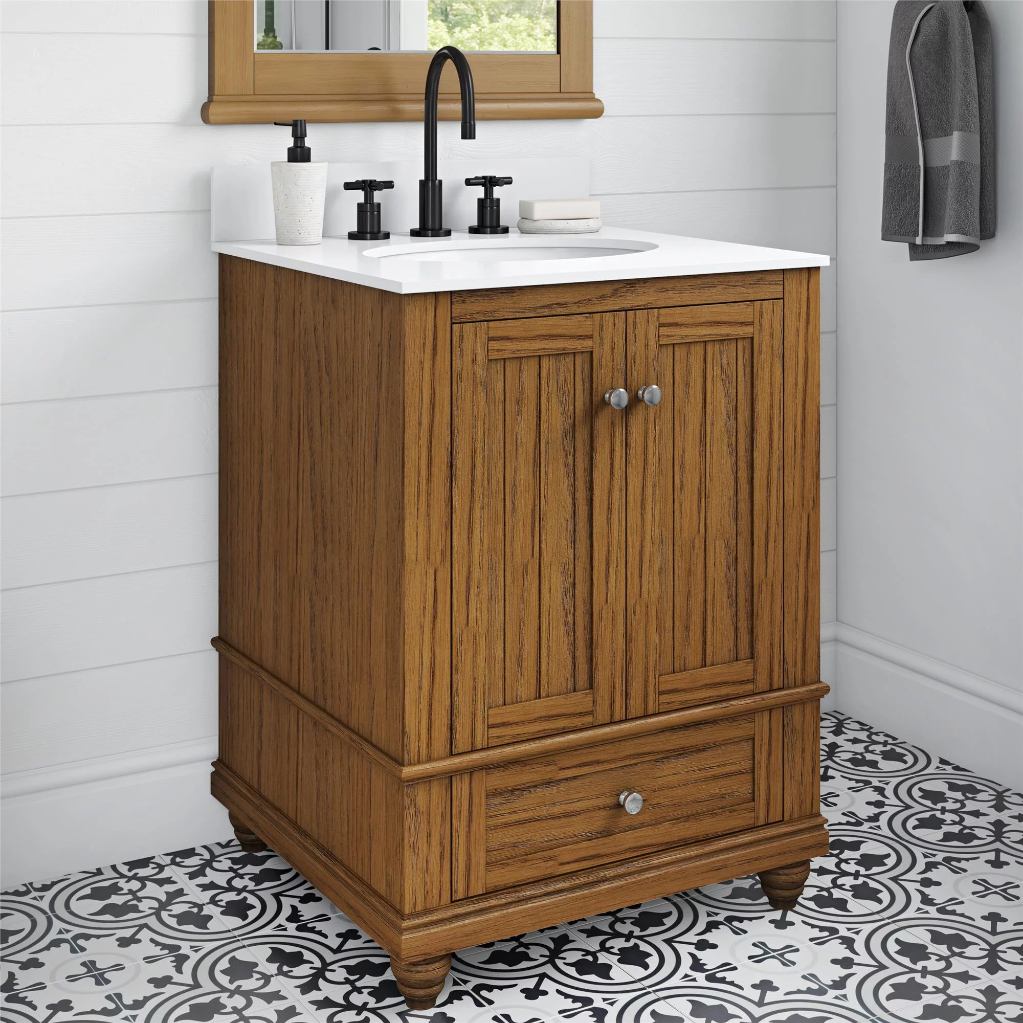 DHP Monteray Beach 24 Inch Bathroom Vanity with Sink, Natural