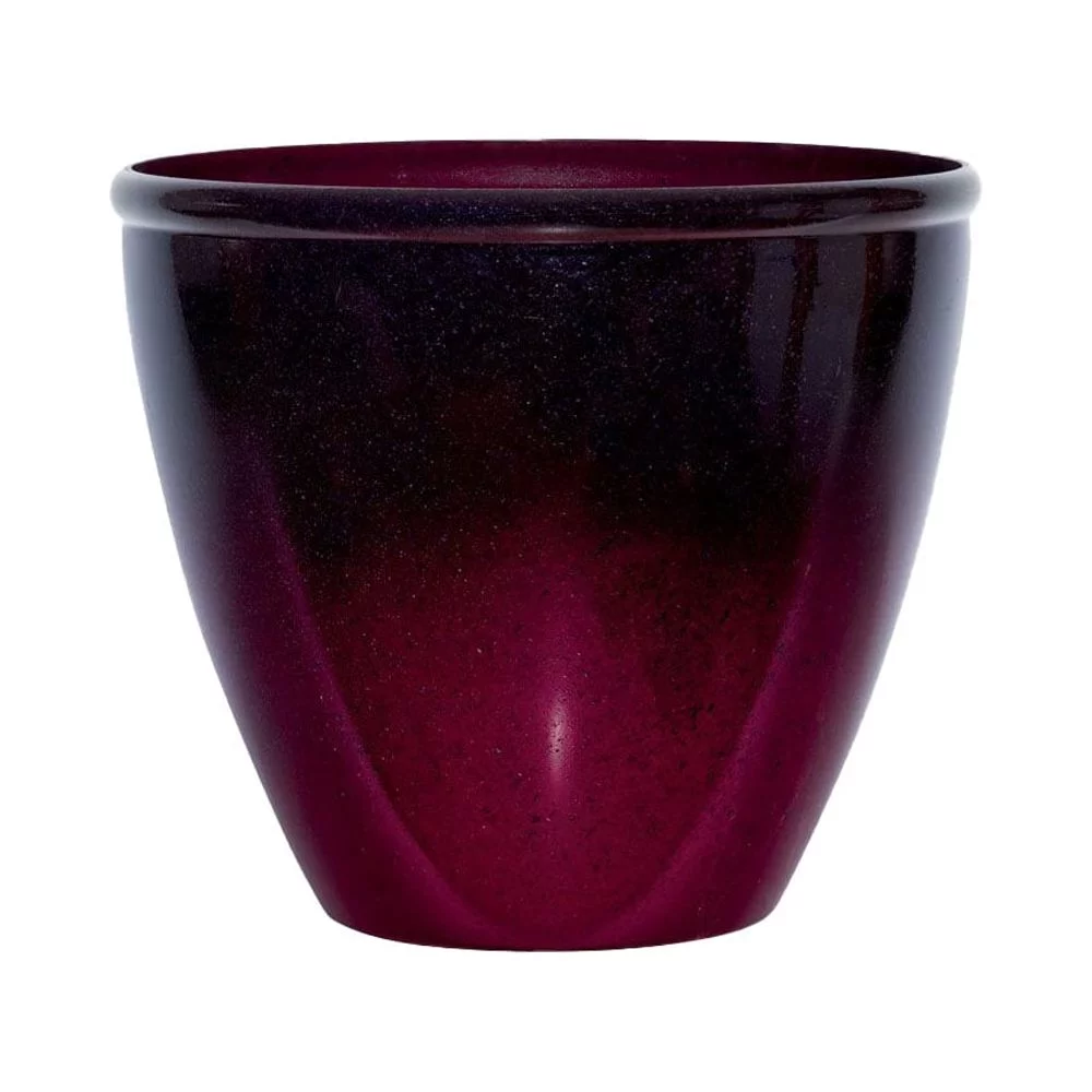 Suncast Seneca 16 Inch Ombre Resin Plant Flower Planter Pot, Red/Plum (2 Pack)