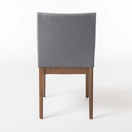 christopher knight home 298987 kwame walnut finish dining chair (set of 2), dark gray