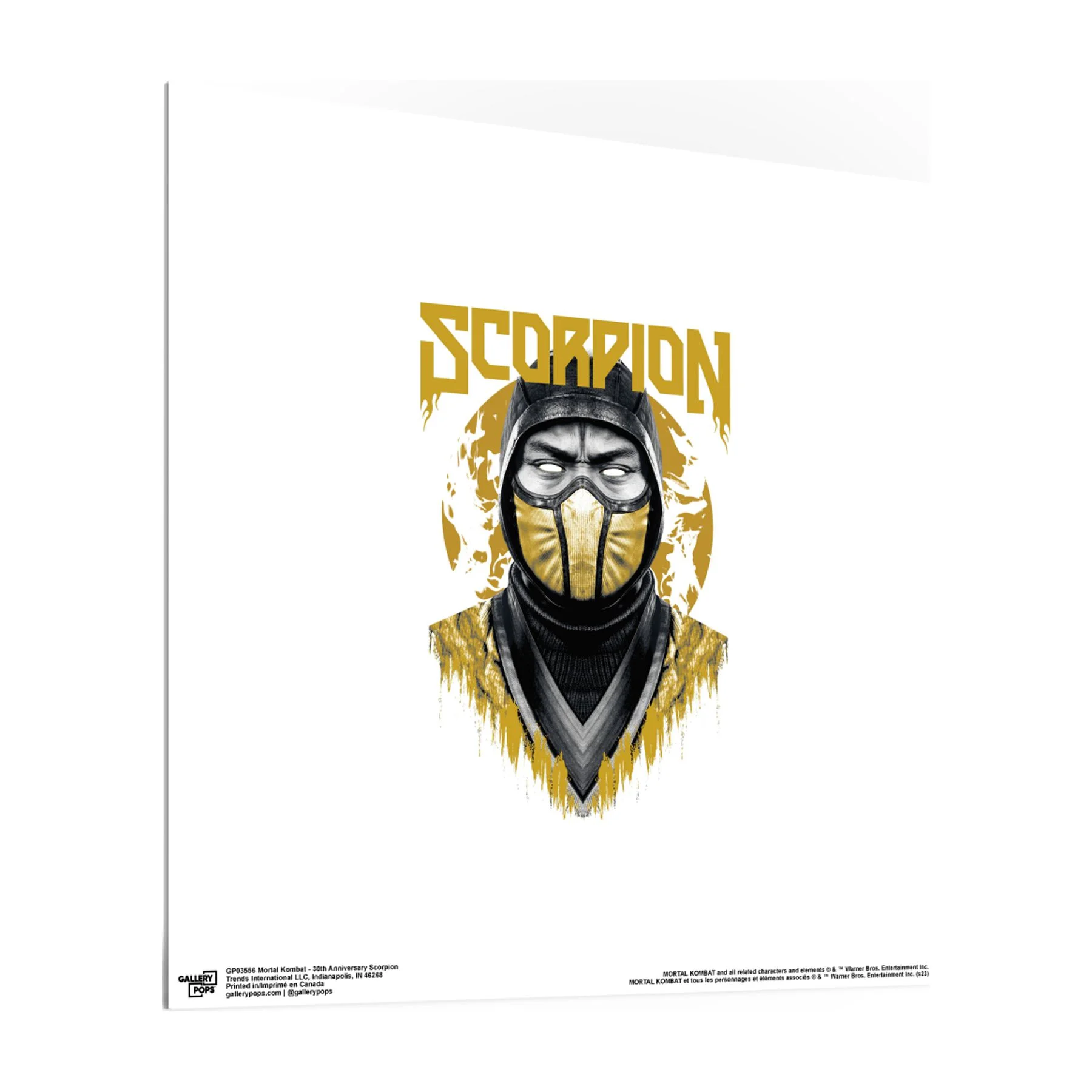 Gallery Pops Mortal Kombat - 30th Anniversary Scorpion Wall Art, Unframed Version, 12