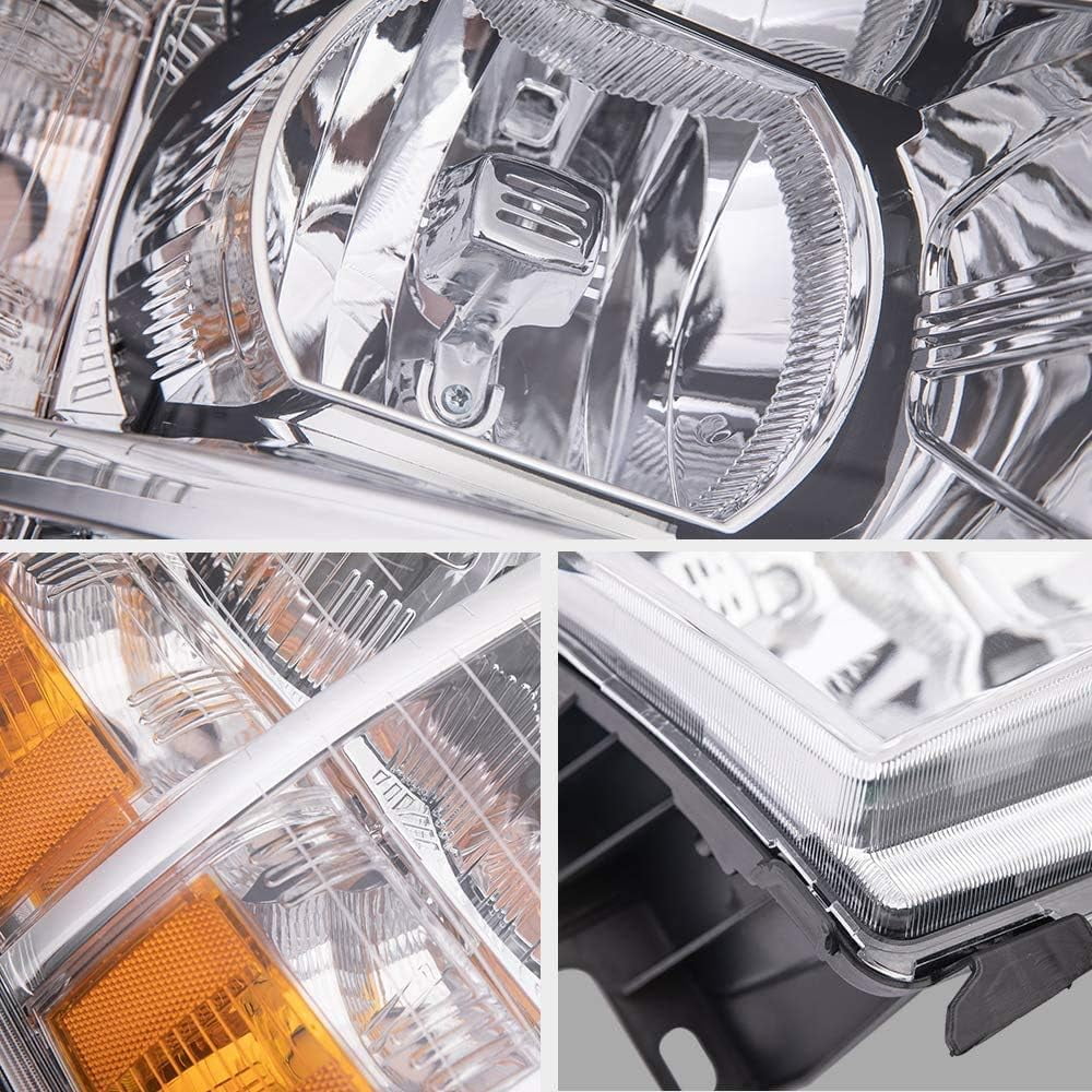 Yellow Housing Headlight Assembly compatibel with 2007-2013 Chevy Silverado 1500, 07-14 Silverado 2500HD 3500 Headlights Headlamp Replacement Pair, Clear Side