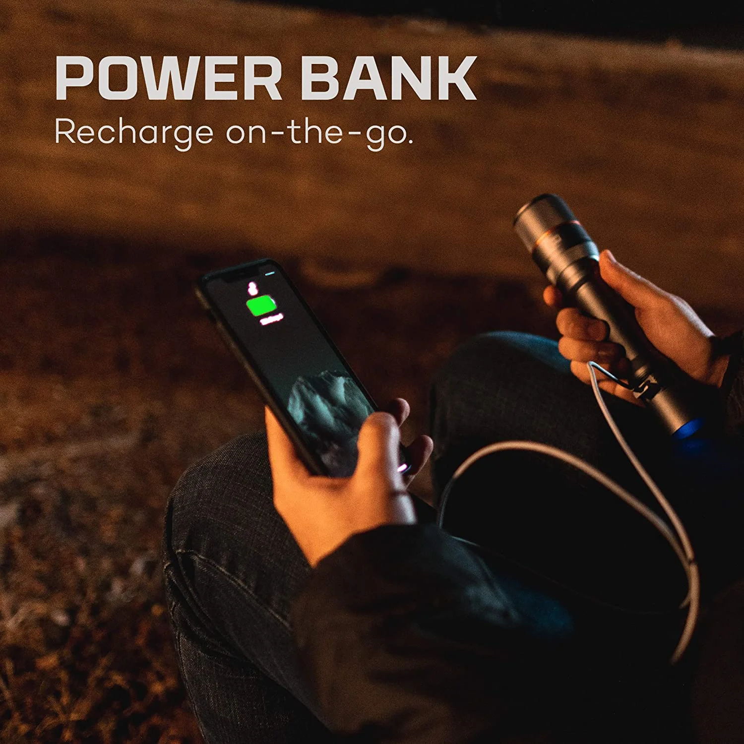 NEBO Davinci 3500 | Rechargeable 3500 Lumen Handheld Flashlight with Power Bank , Black