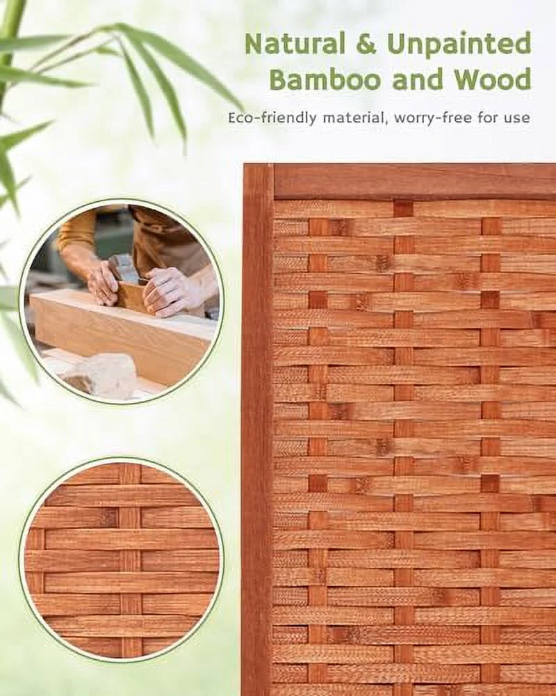 CHYTRE Room Divider Folding Privacy Screen  6 Panel Room Dividers 6 ft. Tall  Partition Wall Separation Dividers Freestanding  Beige