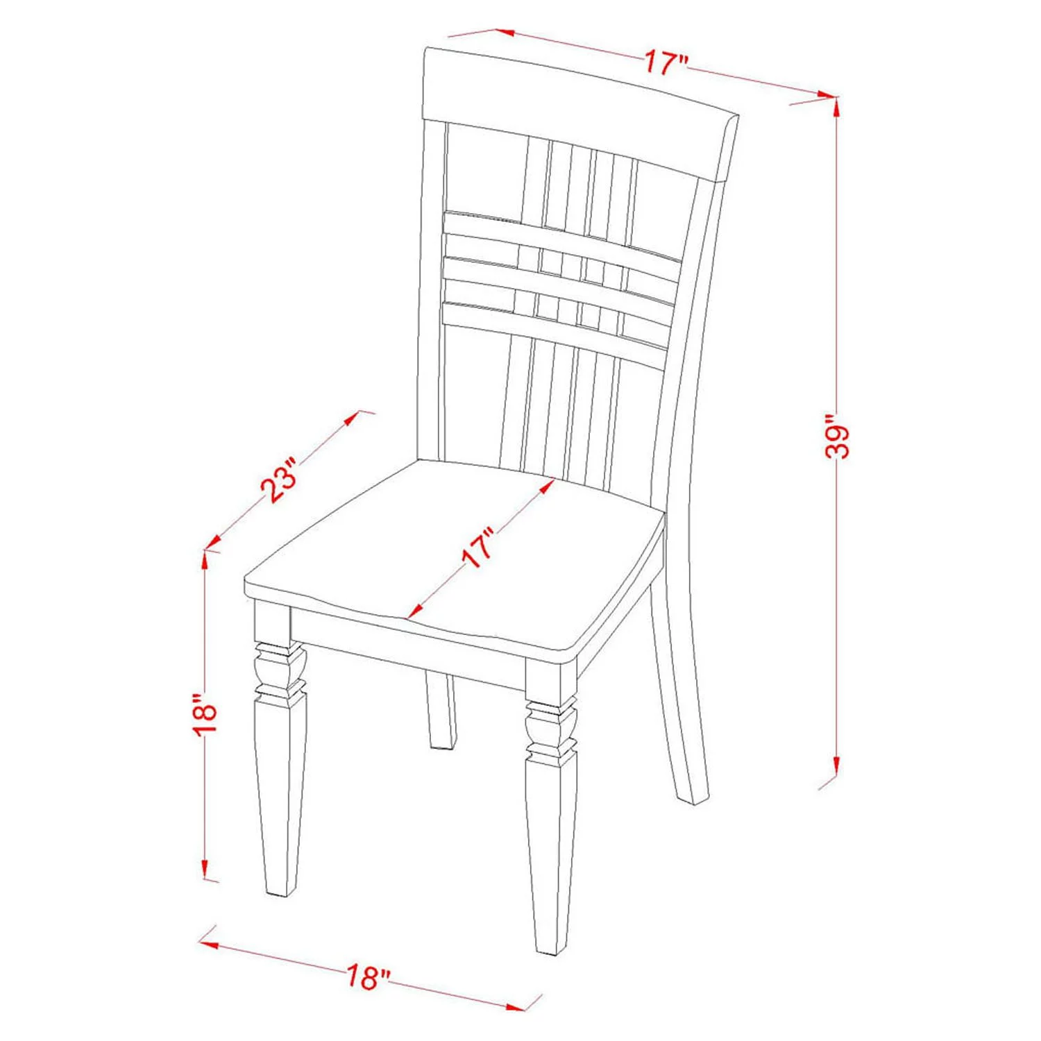 East West Furniture Weston 5-piece Wood Dining Table and Chair Set in Cherry