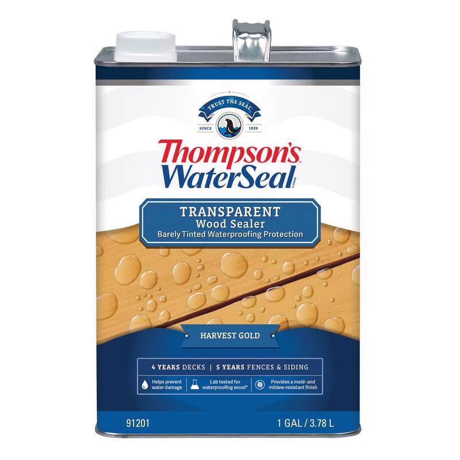 Thompson's WaterSeal Wood Sealer Transparent Harvest Gold Waterproofing Wood Stain and Sealer 1 gal