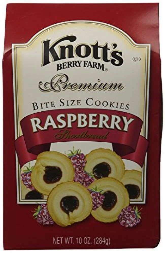 Knott's Berry Farm Premium Bite Sized Raspberry Shortbread Cookies Ten Ounce Gift Box