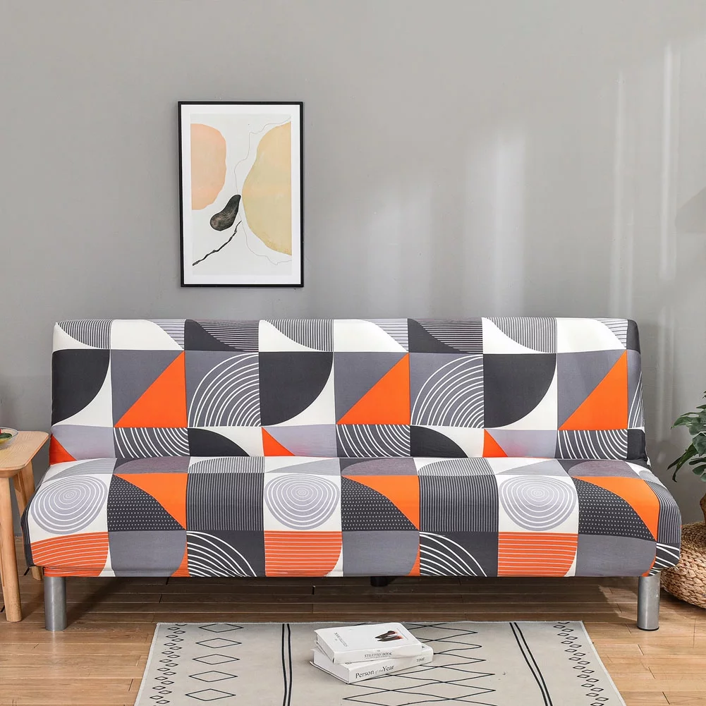 TOPCHANCES Futon Sofa Cover, Slipcover Muti Color Sofa Bed Covers Full Folding Elastic Armless 80 x 50 inch, Lightweight Stretch Furniture Protector