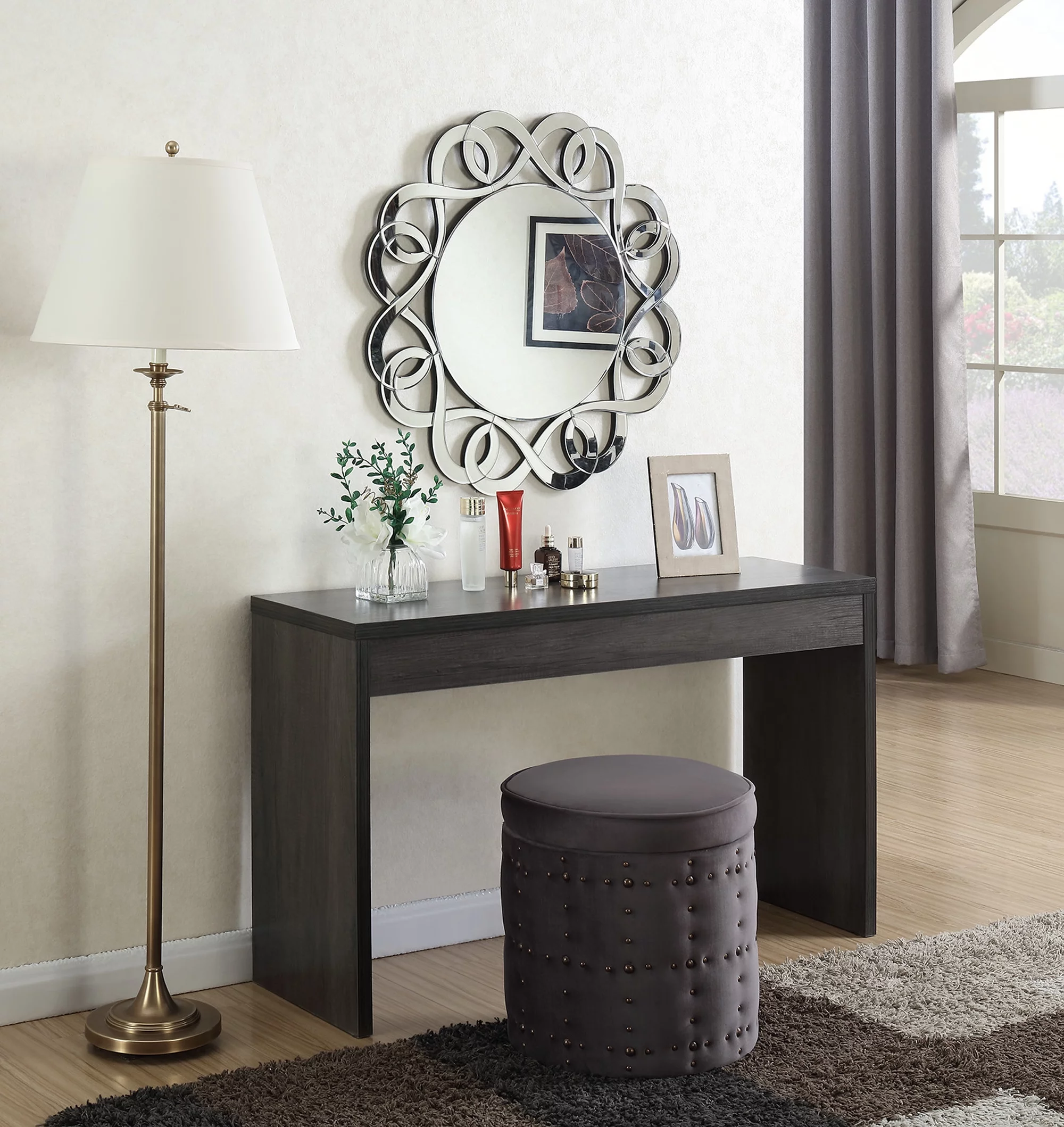 Convenience Concepts Northfield Hall Console Desk Table/Desk, Weathered Gray