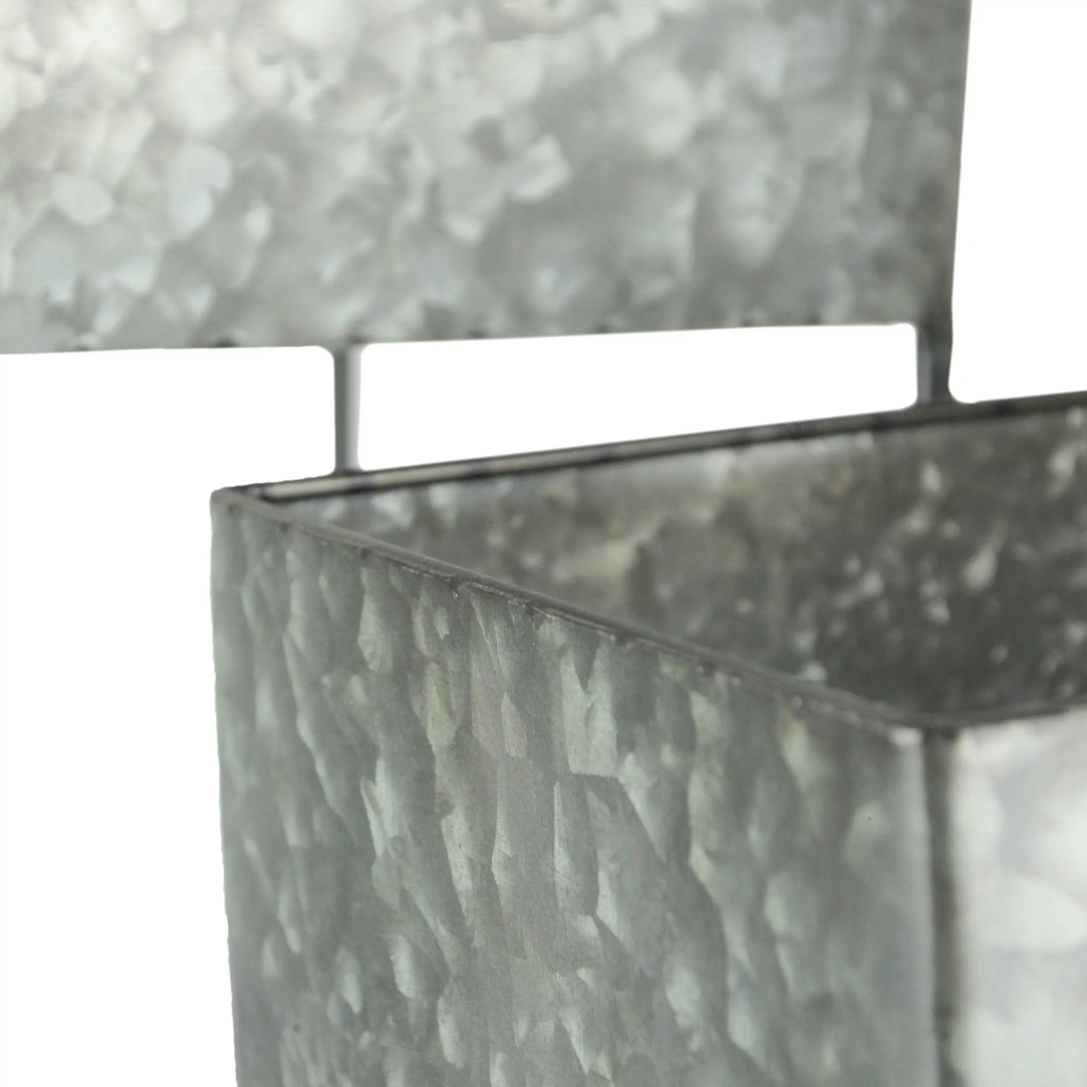 Zeckos Galvanized Zinc Finish Metal Square Planters on Stands Set of 2