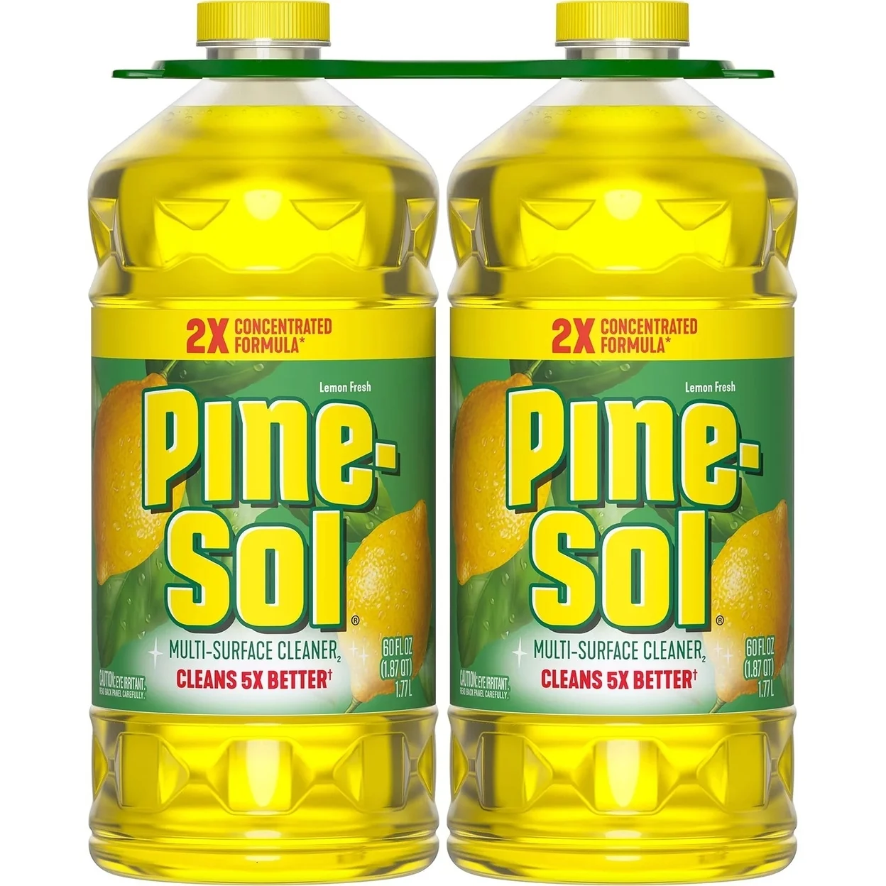 Pine-Sol 2X Concentrated Multi-Surface Cleaner Lemon Scent 60 Fl Oz (Pack of 2)