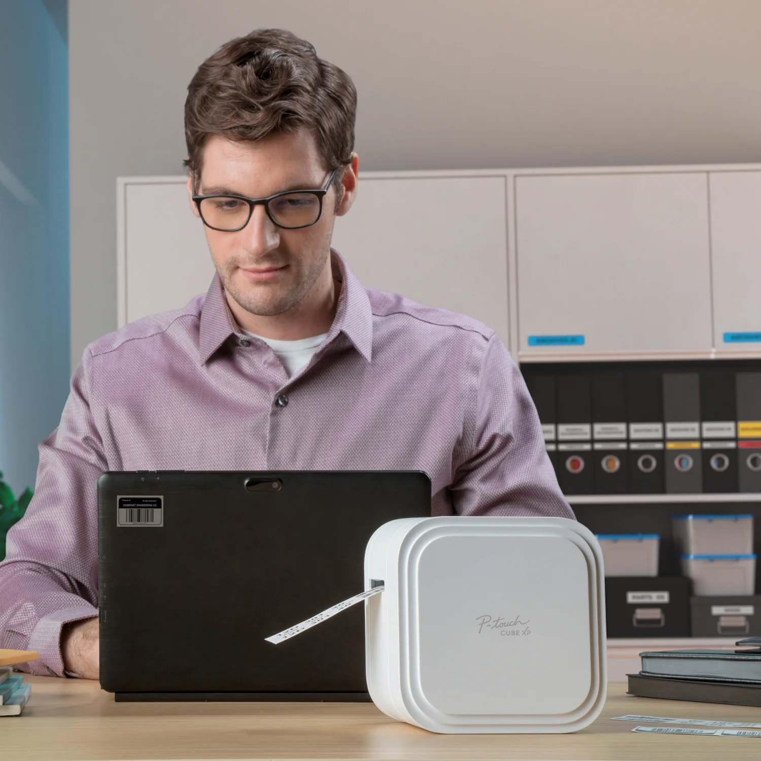 Brother PT-P910BT P-Touch CUBE XP Label Maker with Bluetooth® Wireless Technology PT-P910BT