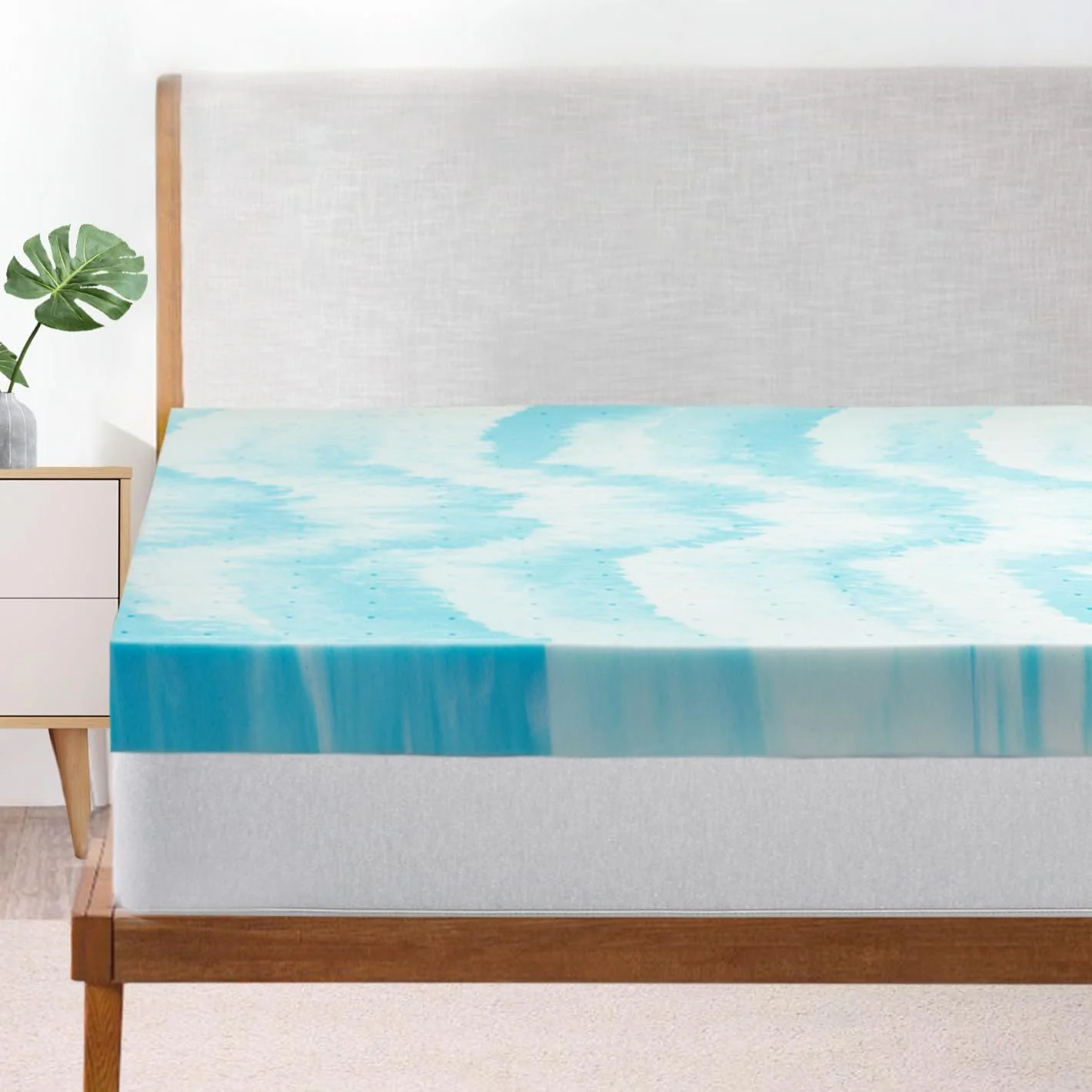 YILAN 3 Inch Gel Swirl Memory Foam Mattress Topper for Pressure Relieving– Cooling Gel Infused–CertiPUR-US Certified - Full