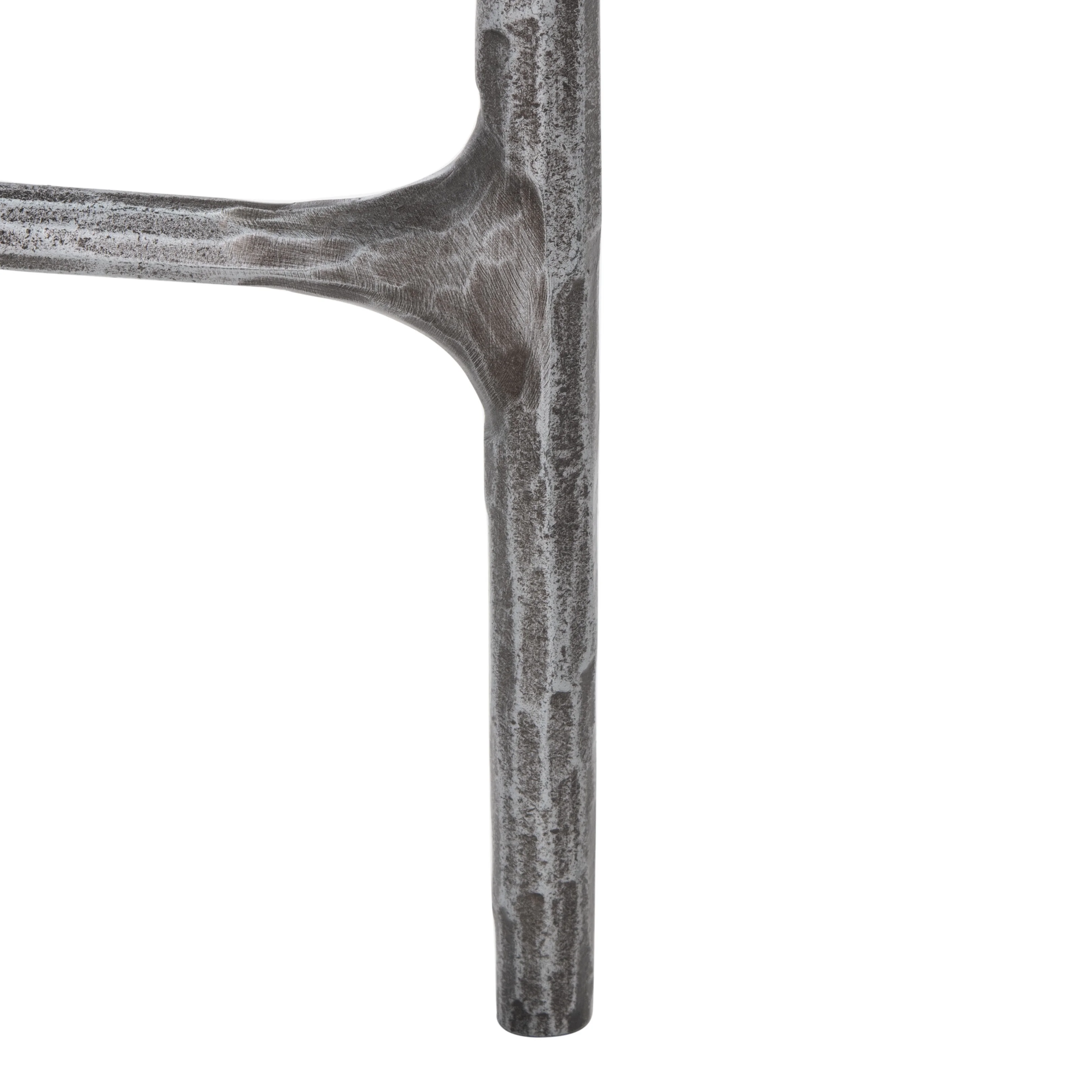 SAFAVIEH Couture Jessa Glam Glass Top Metal Round End Table, Silver