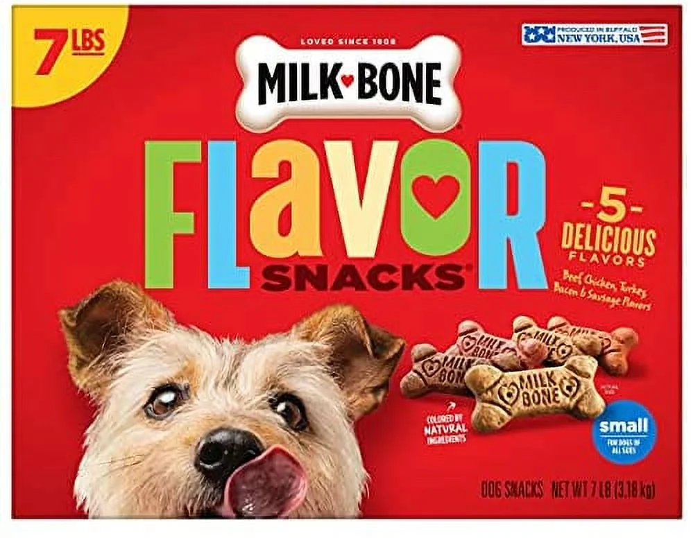 Milk-Bone Flavor Snacks Dog Treats, Small Biscuits, 7 Pounds