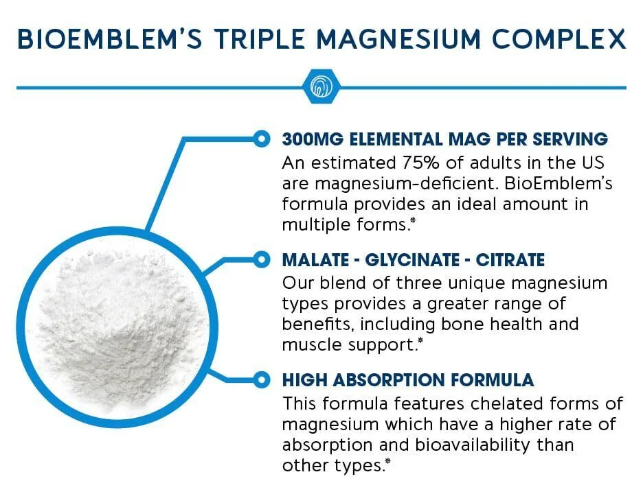 Triple Magnesium Complex | 300mg of Magnesium Glycinate 90 capsules
