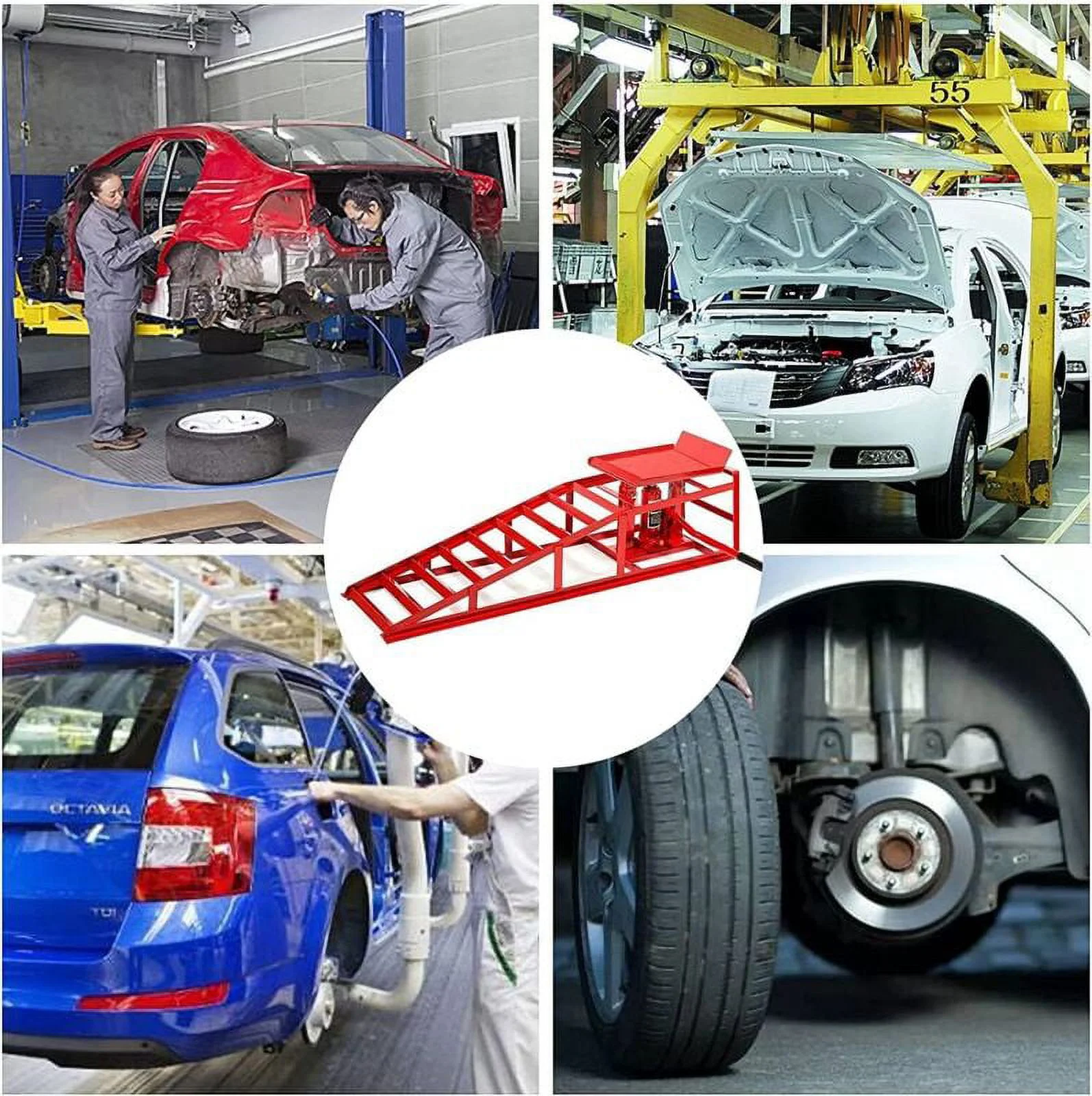 EAYSG 2PCS Auto Car Truck Service Ramps Lifts, 10000lbs Heavy Duty Hydraulic Car Ramps Lift for Car Repair