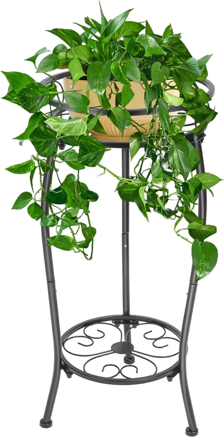 Plant Stand Indoor Tall, 2 Tier Outdoor Metal Potted Plant Stand Plant Shelf Flower Pot Stand for Multiple Planter,Rustproof Corner Plant Rack(20.3'')