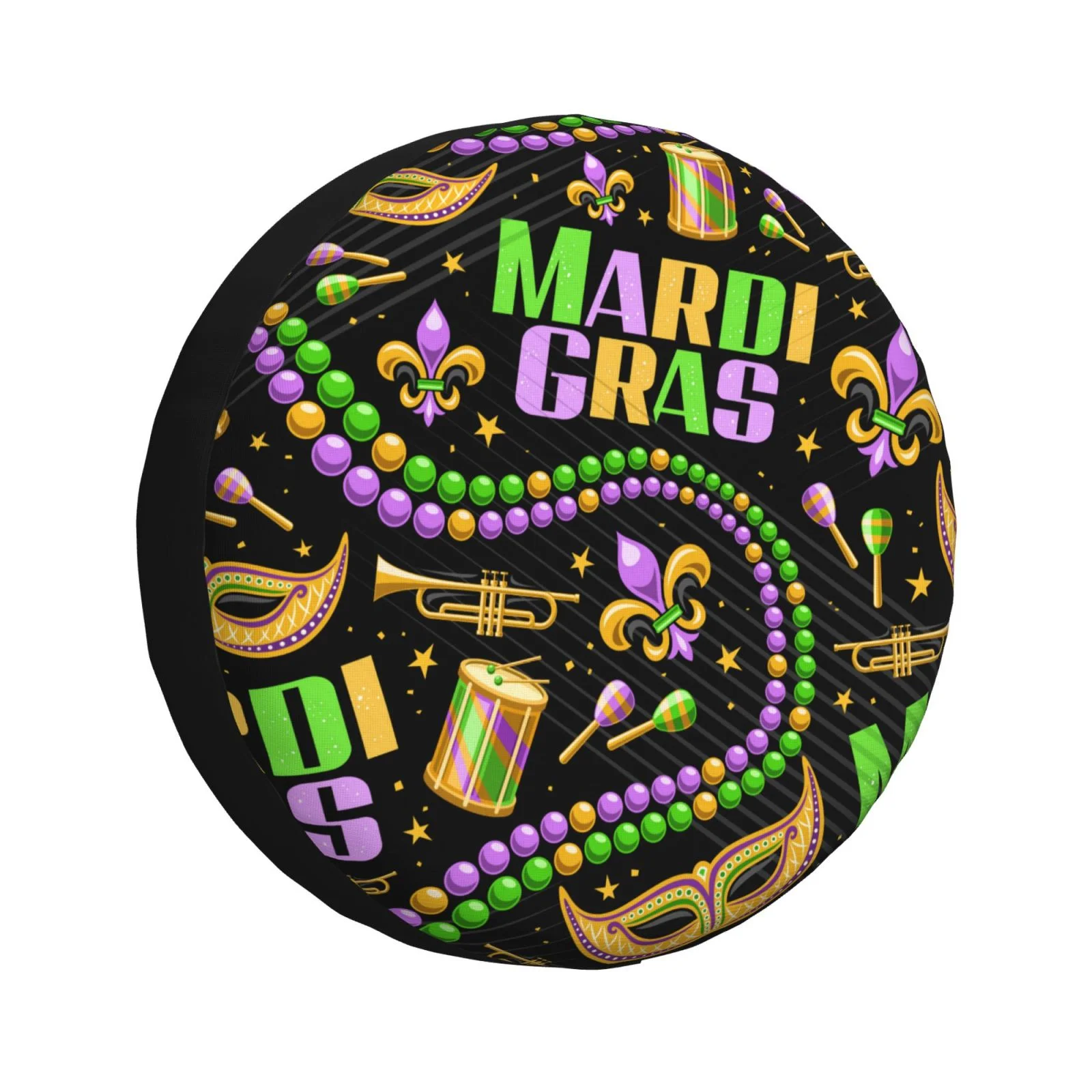 Easygdp Mardi Gras3 Wheel Sun Guard, Spare Tire Cover,Universal Trailer Suv Truck Camper Travel,Easy To Install And Remove -14 Inch