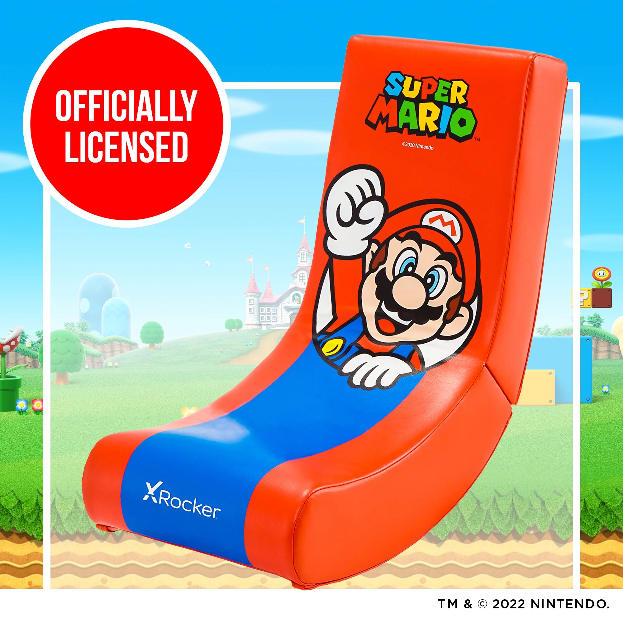 X Rocker® Super Mario™ Spotlight Floor Rocker Gaming Chair– Mario, Nintendo, 33.5