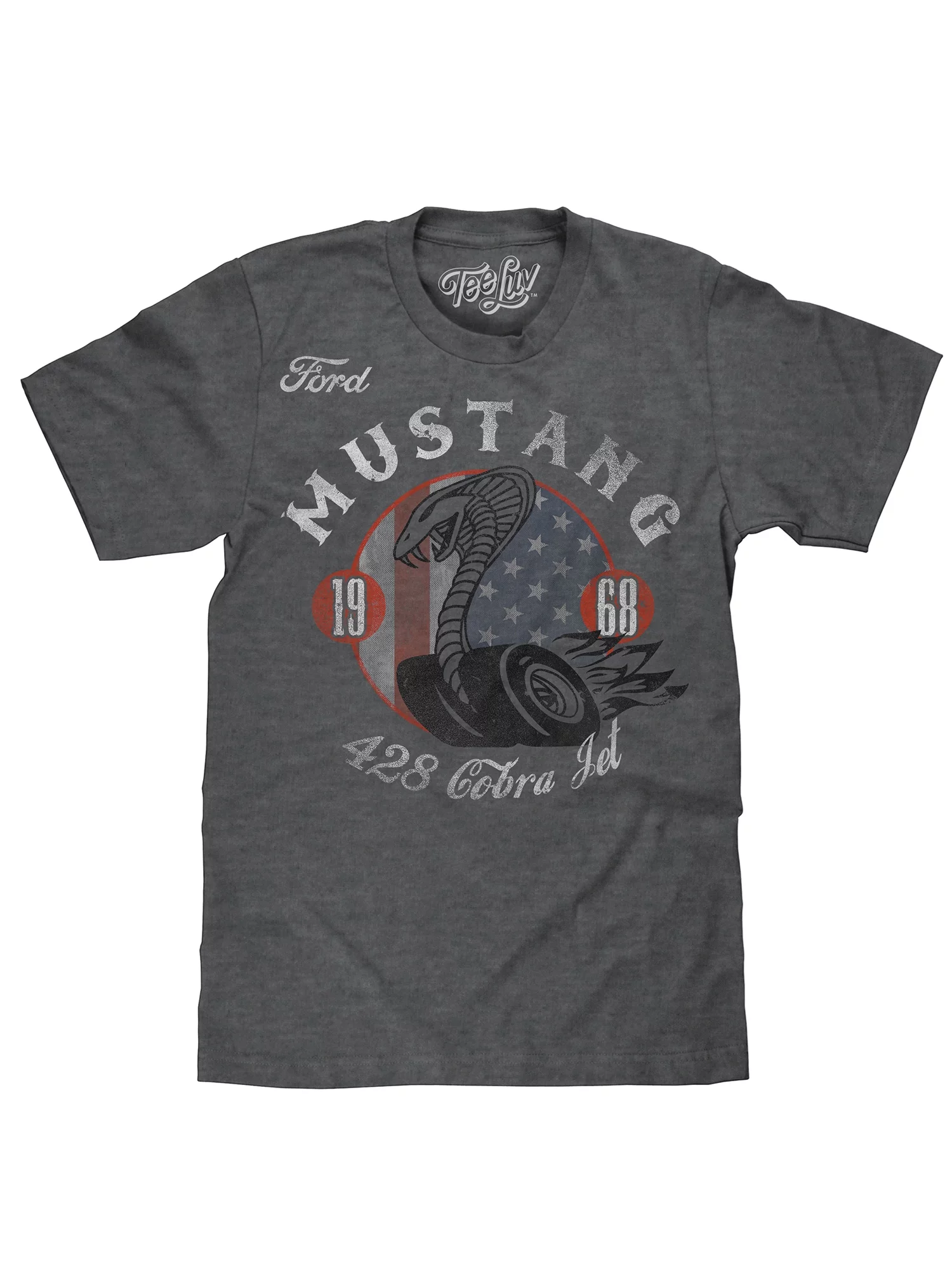 Tee Luv Men's Retro 1968 Ford Mustang Cobra Shirt (3XL)