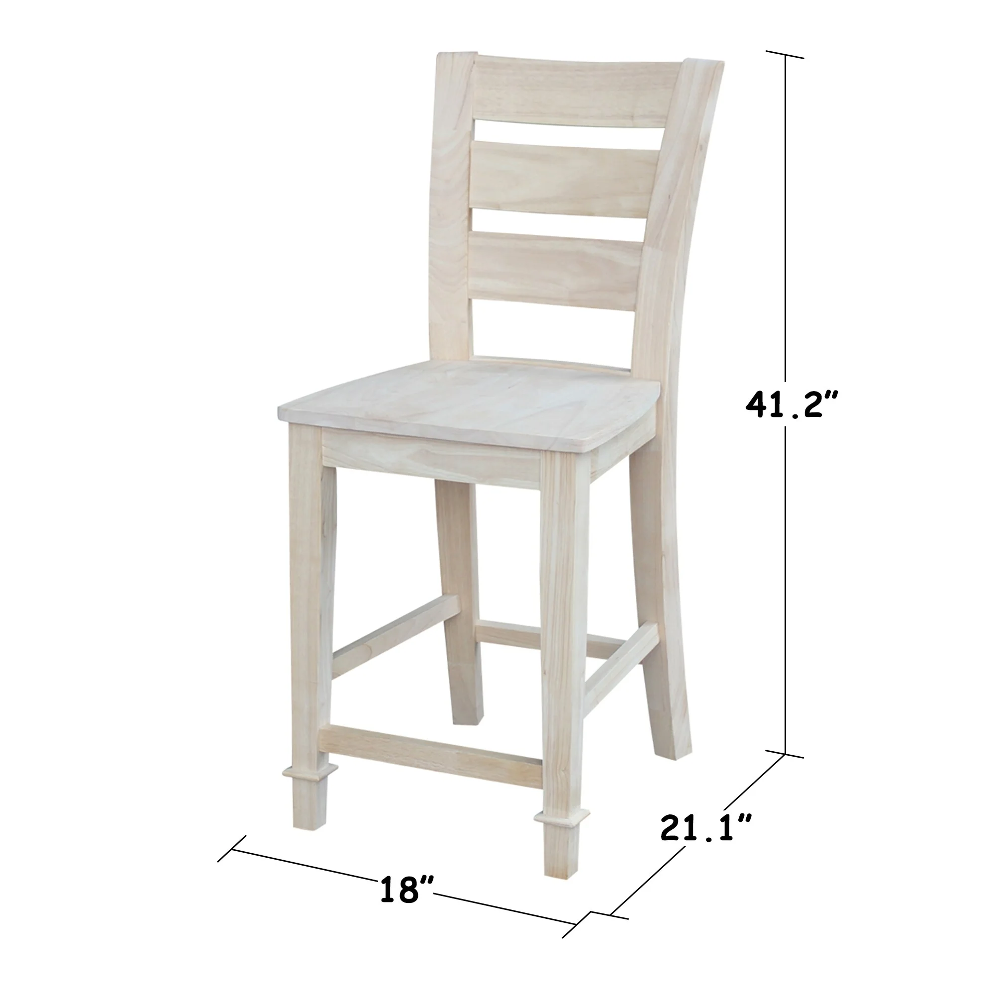 International Concepts Unfinished Tuscany Stool Counter height, Counter Height, Counter Height - 23-28 in.