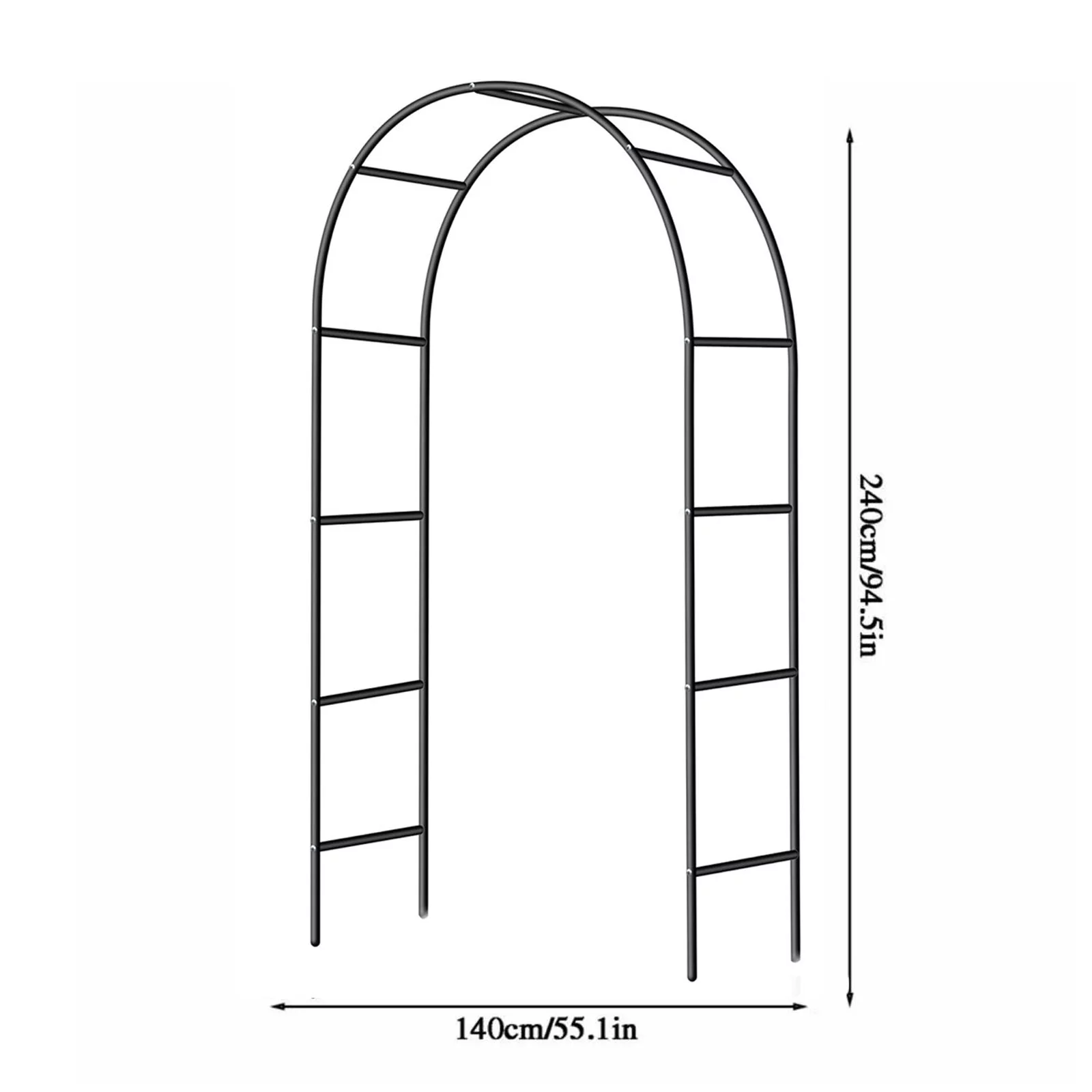 Uyoyous Garden Arch Trellis for Climbing Plant Indoor Outdoor Wedding Party Garden Patio Trellis Garden Bridal Party Decoration - Black 94.5in H x 55in W  Metal