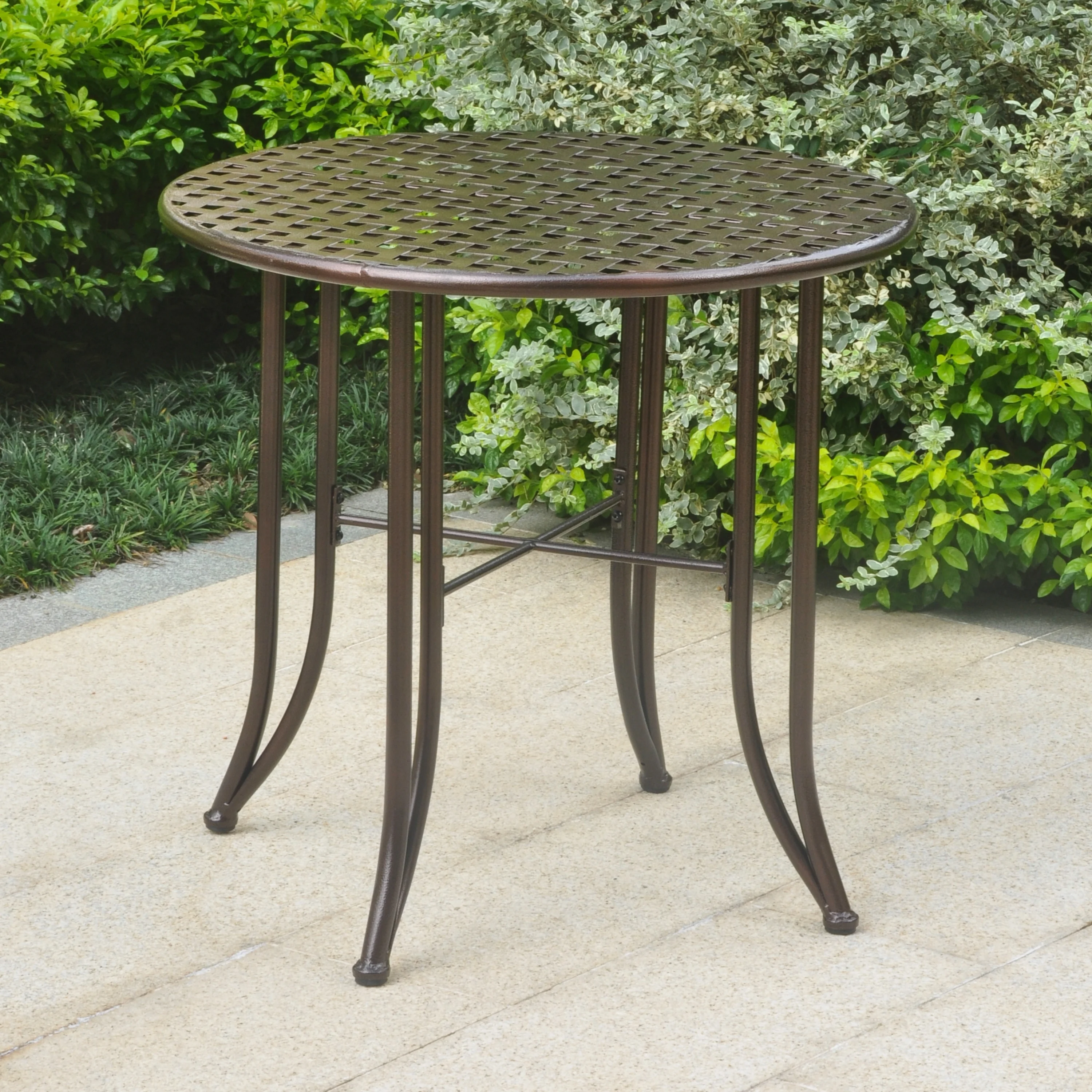 International Caravan  Mandalay Iron Patio Bistro Table - Antique Black