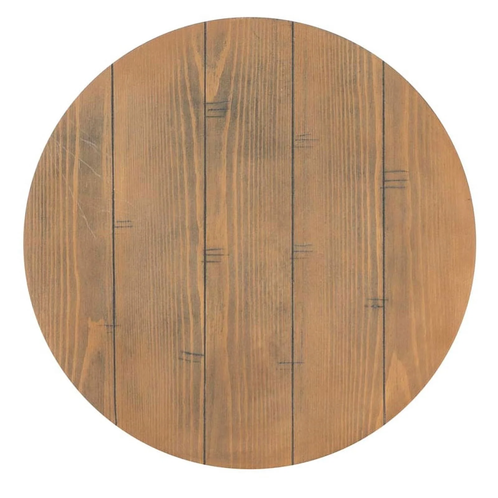 Linon Johns Round Metal and Wood Barrel Table in Gray