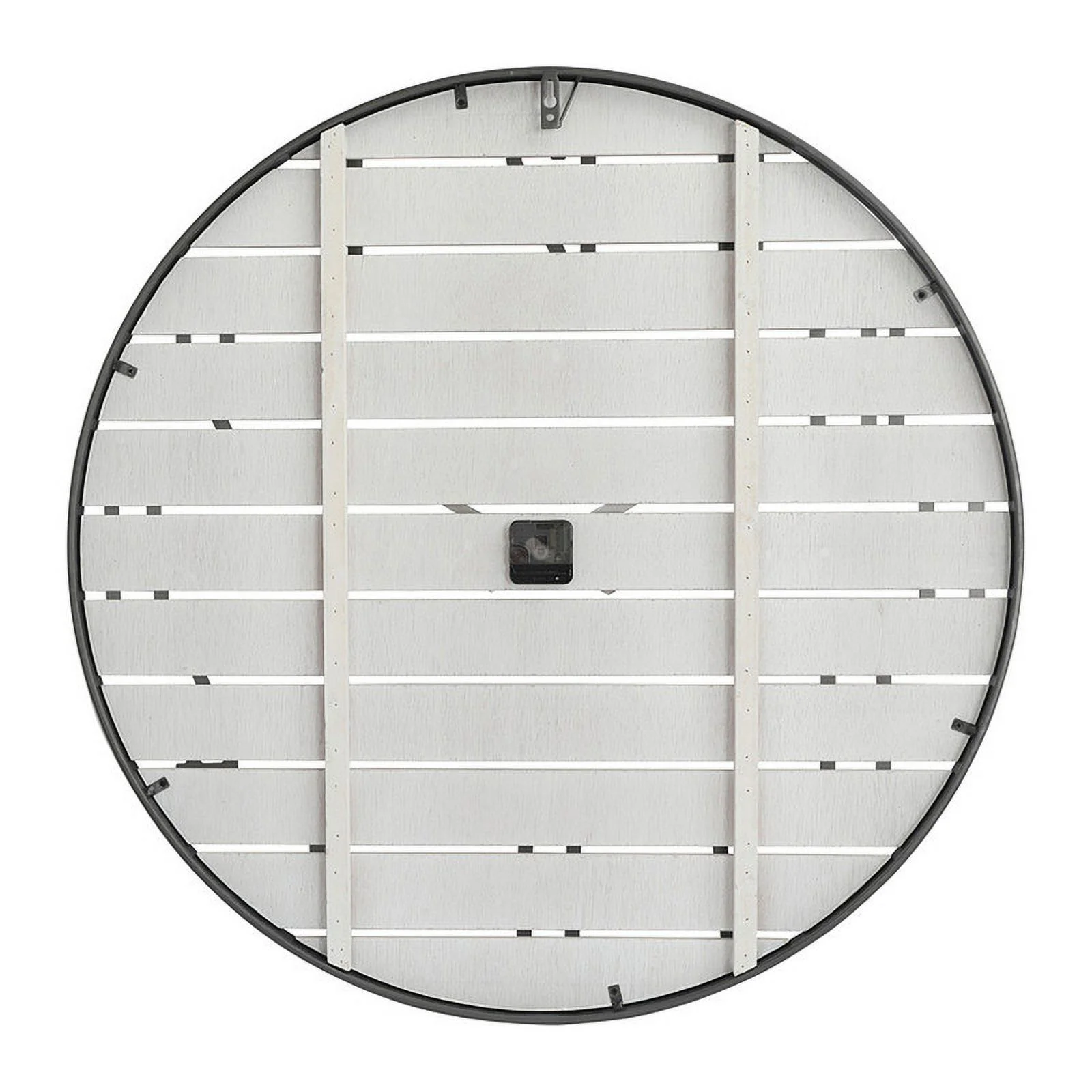 Adelina White Round Wood Farmhouse Wall Clock