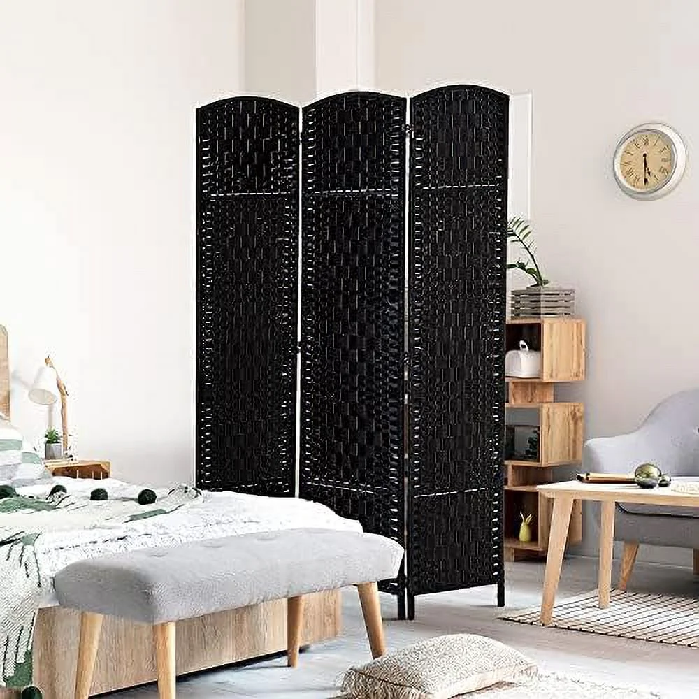 CHYTGBV 6' Tall Wicker Weave 6 Panel Room Divider Privacy Screen - Brown