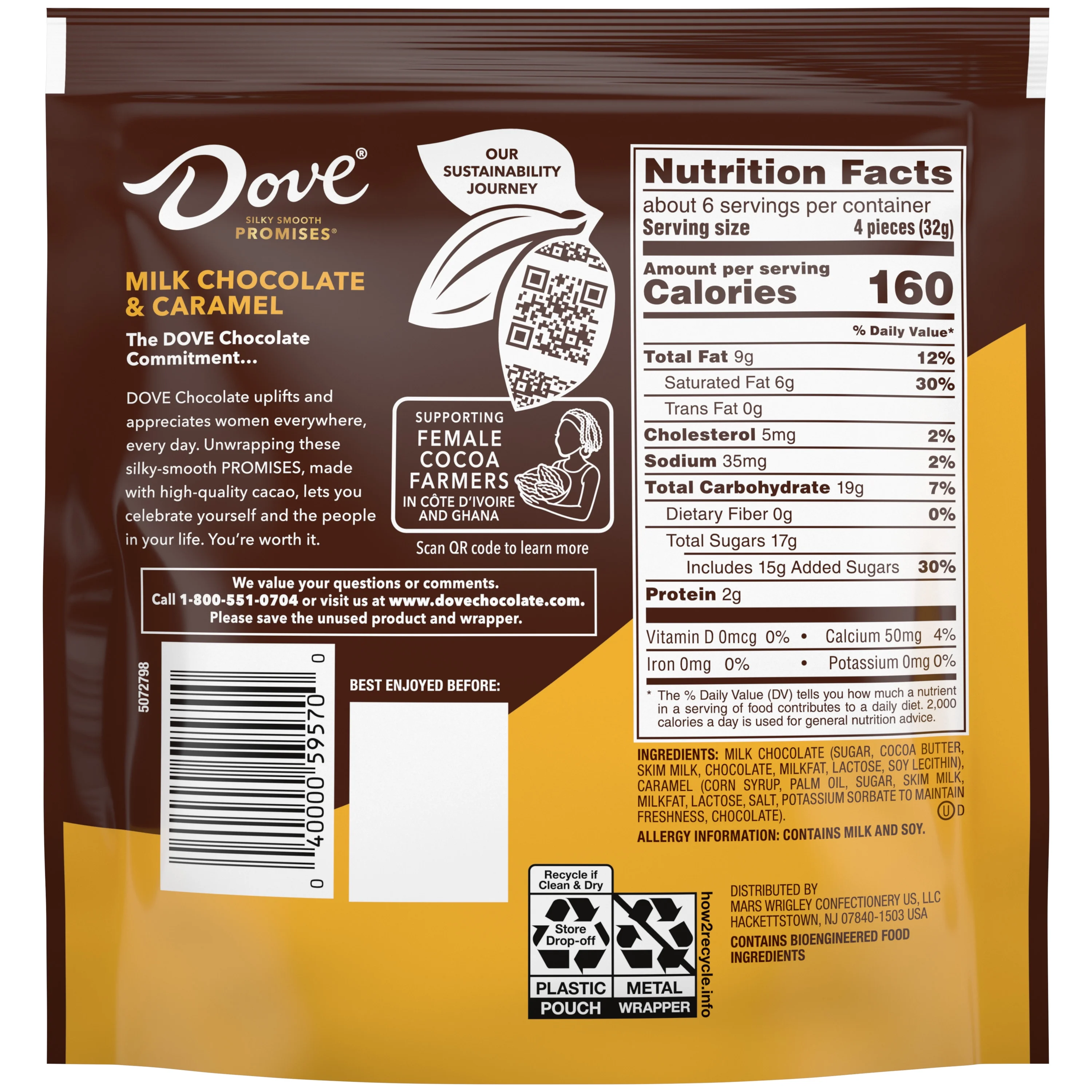 Dove Promises Milk Chocolate & Caramel Candy - 6.74 oz Bag