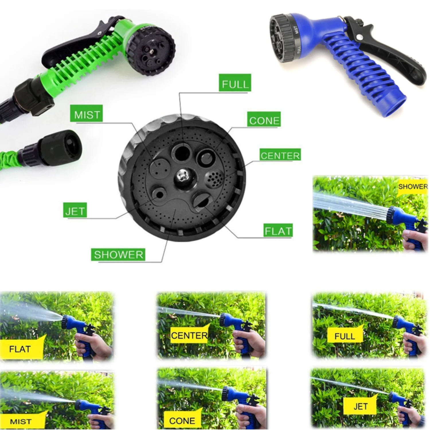 AmazingForLess Expanding Flexible Water Hose Garden Hose - (100ft) Water Garden Hose with 7 Setting-Spray Nozzle
