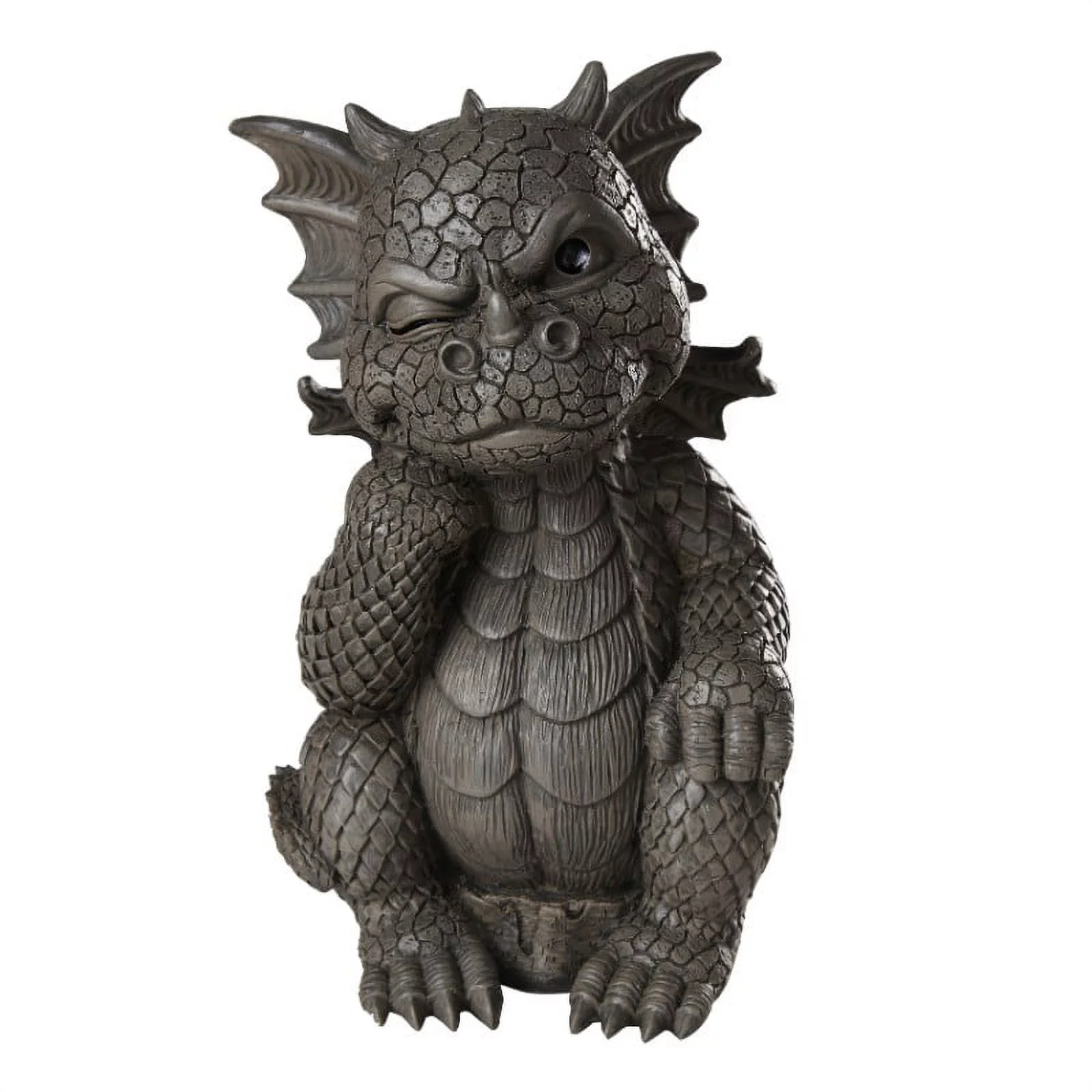 Pacific Giftware Garden Dragon Thinker Dragon Garden Display Decorative Accent Sculpture Stone Finish 10 Inch Tall